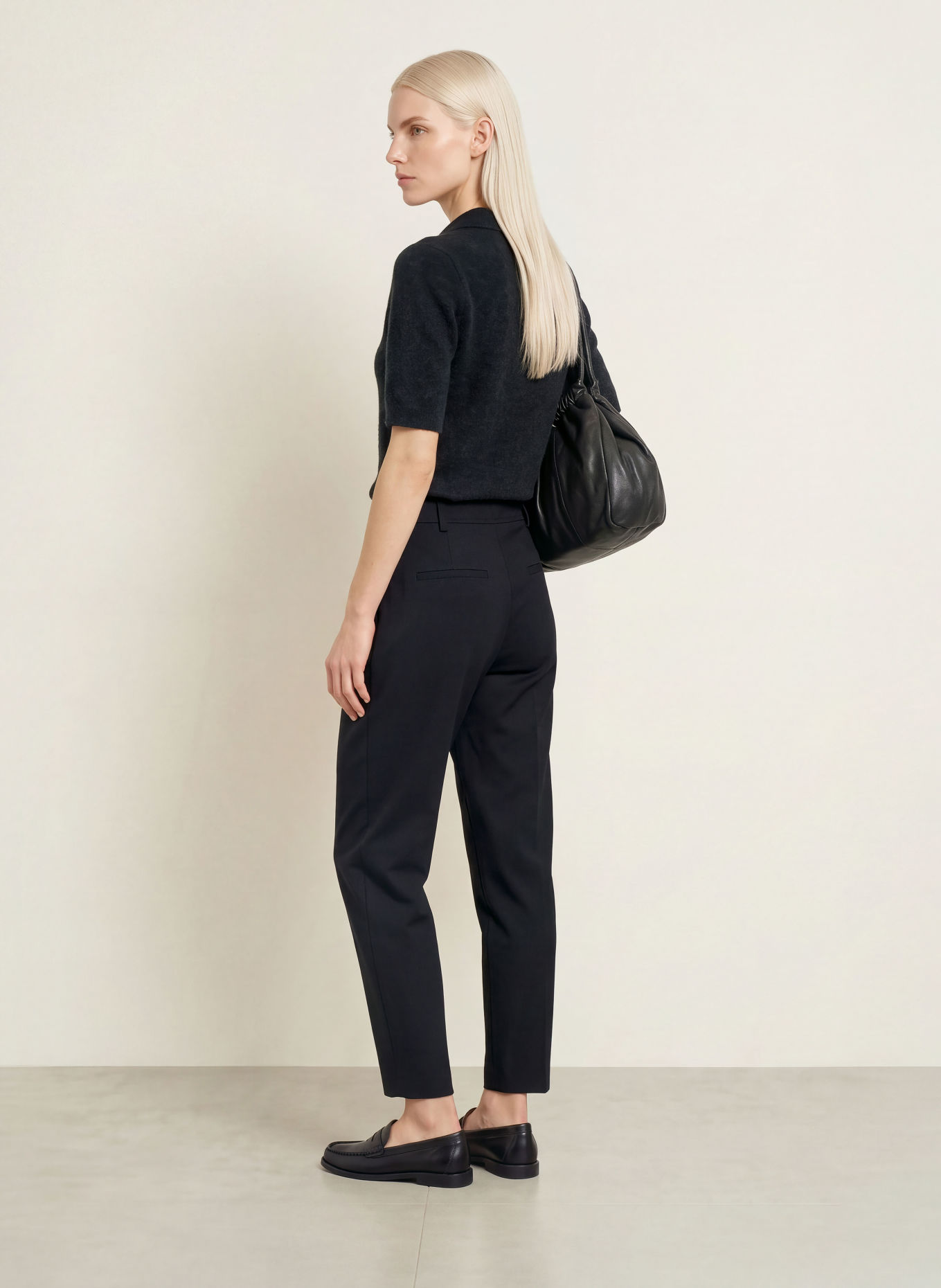 CINQUE Gebreid poloshirt CIALPACO met alpaca: DONKERGRIJS