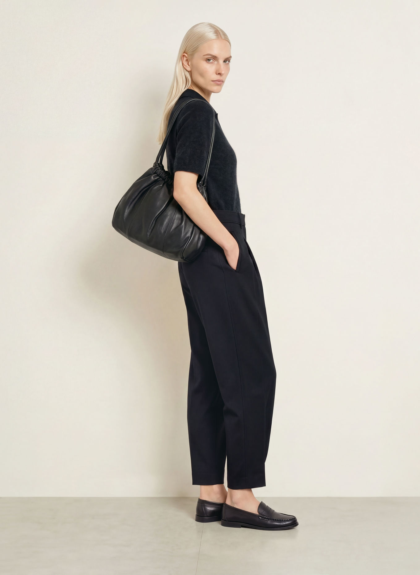 CINQUE Gebreid poloshirt CIALPACO met alpaca: DONKERGRIJS