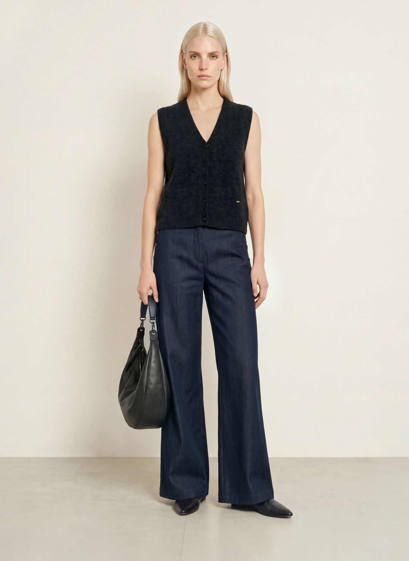 CINQUE Gebreid vest CIPLUI met alpaca: DONKERGRIJS