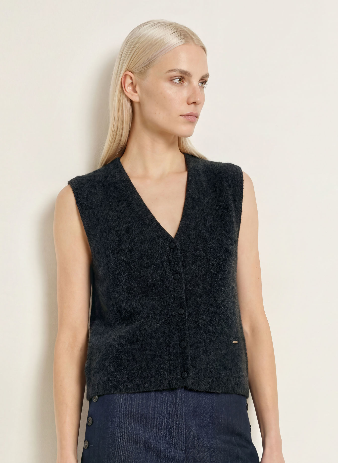 CINQUE Gebreid vest CIPLUI met alpaca: DONKERGRIJS