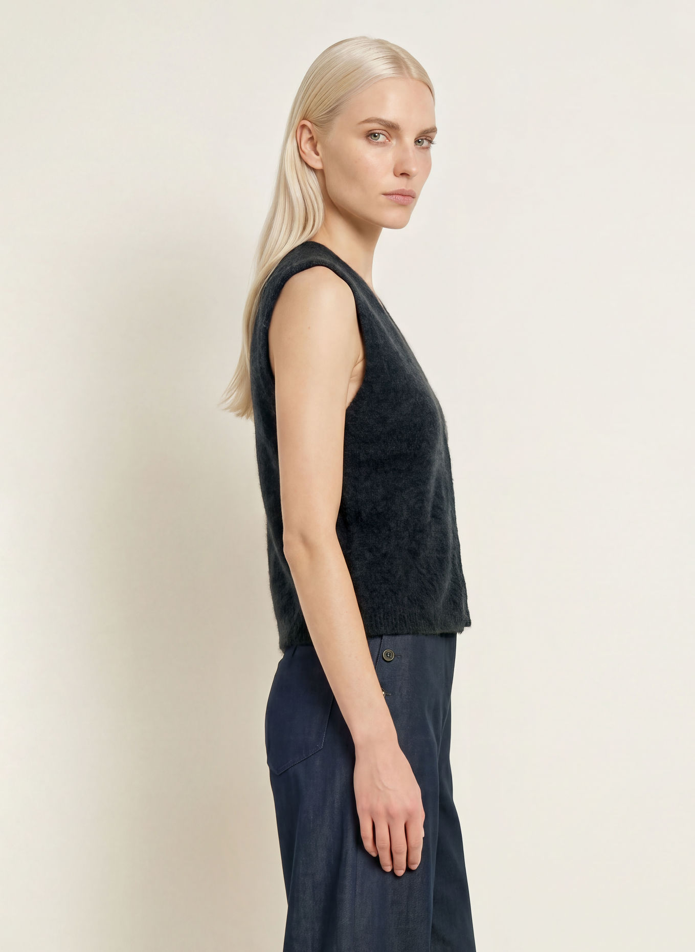 CINQUE Gebreid vest CIPLUI met alpaca: DONKERGRIJS