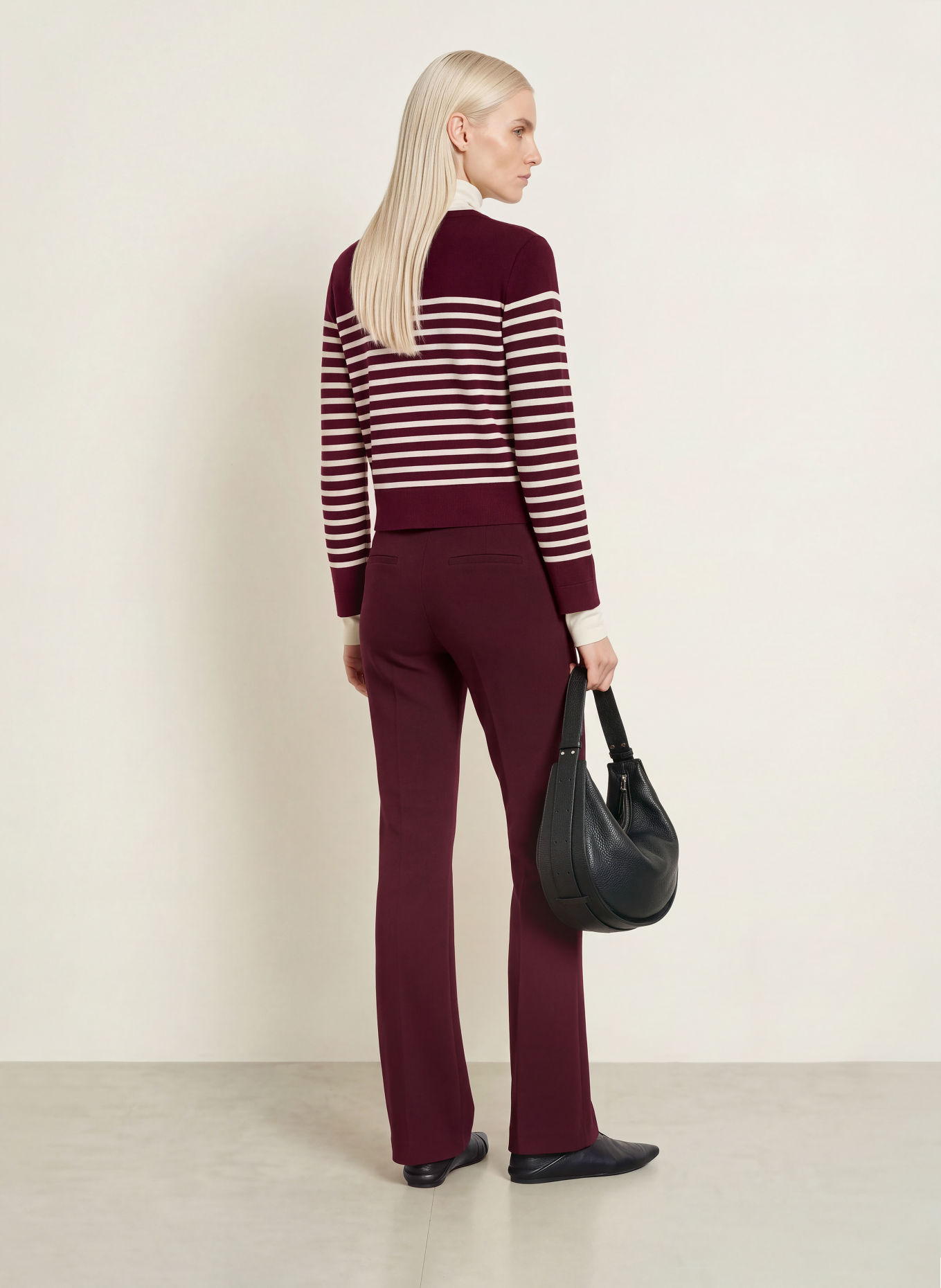 CINQUE Longsleeve CITALO: DUNKELROT / WEISS