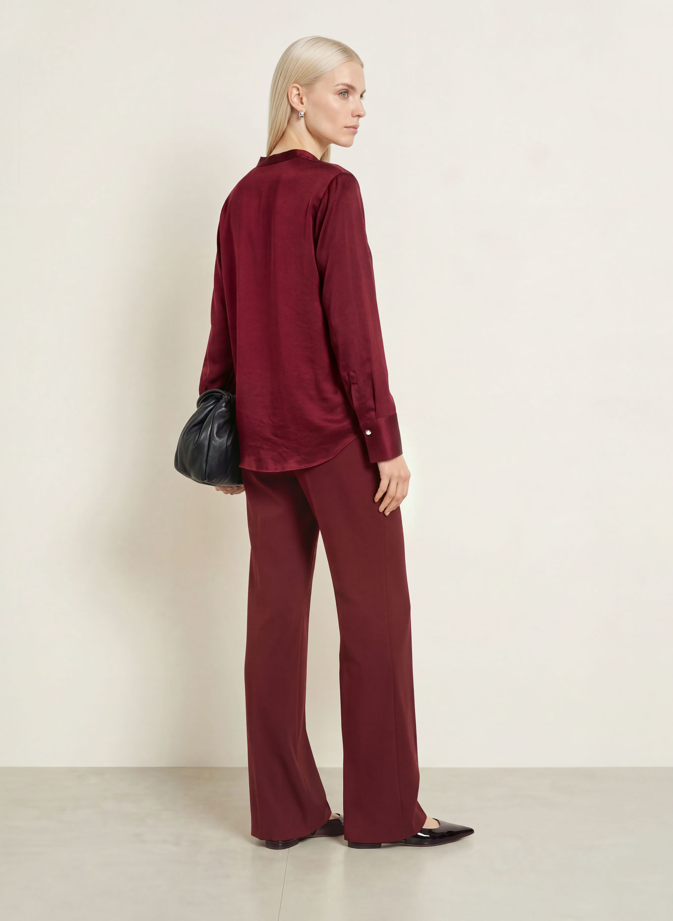 CINQUE CITAUBO Satin Shirt blouse: DARK RED