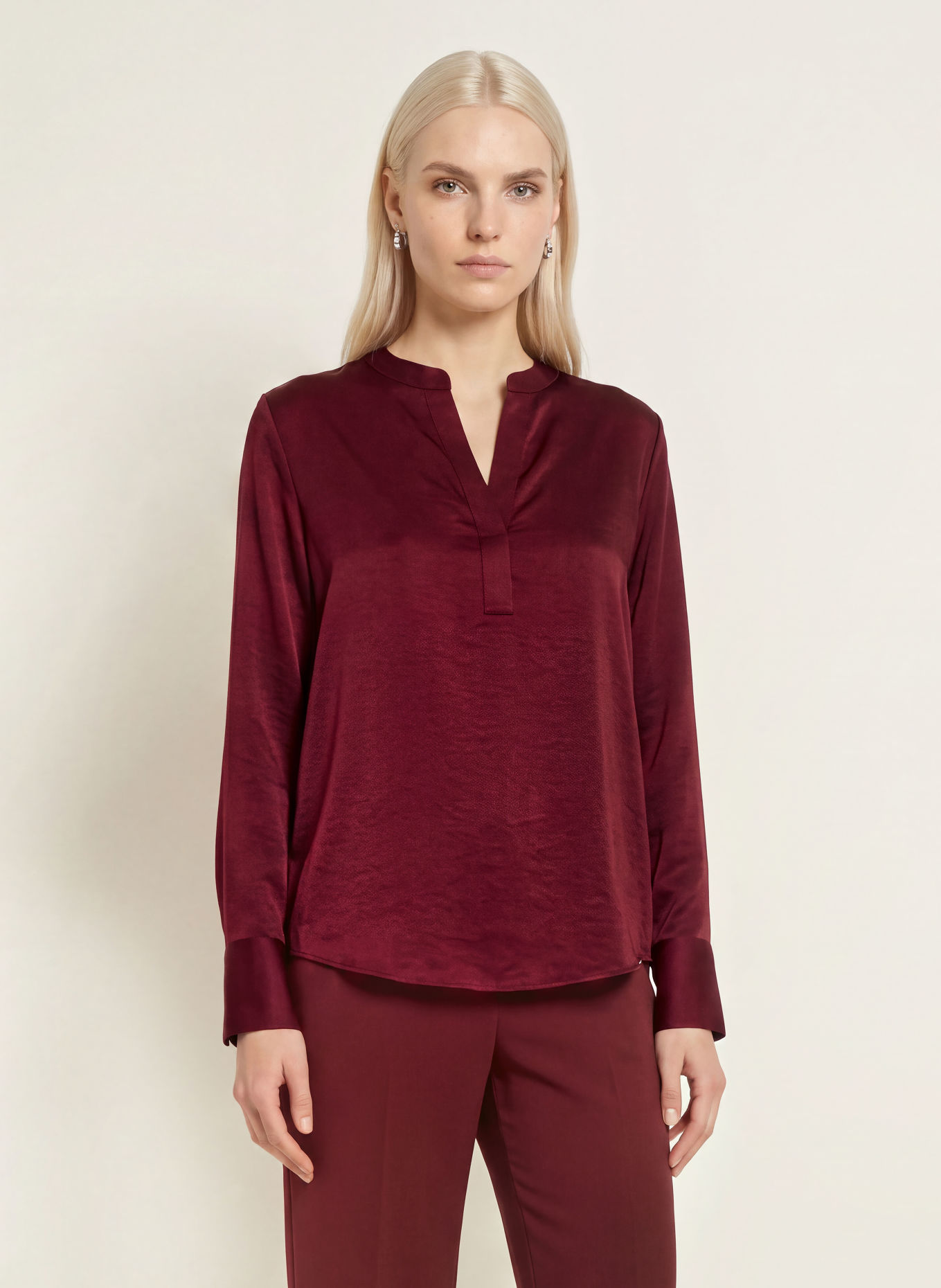CINQUE CITAUBO Satin Shirt blouse: DARK RED