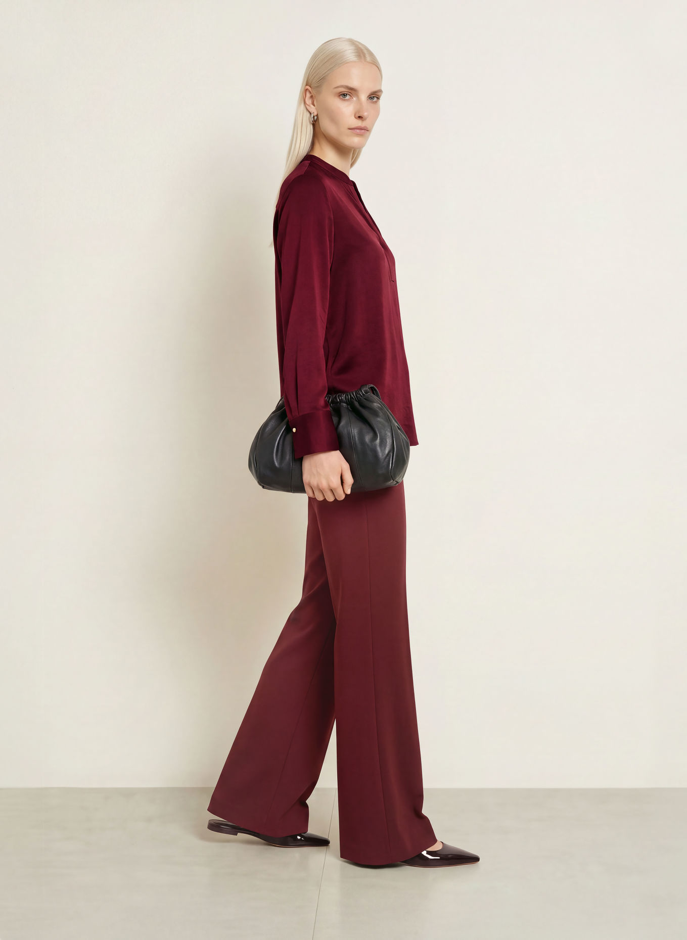 CINQUE CITAUBO Satin Shirt blouse: DARK RED
