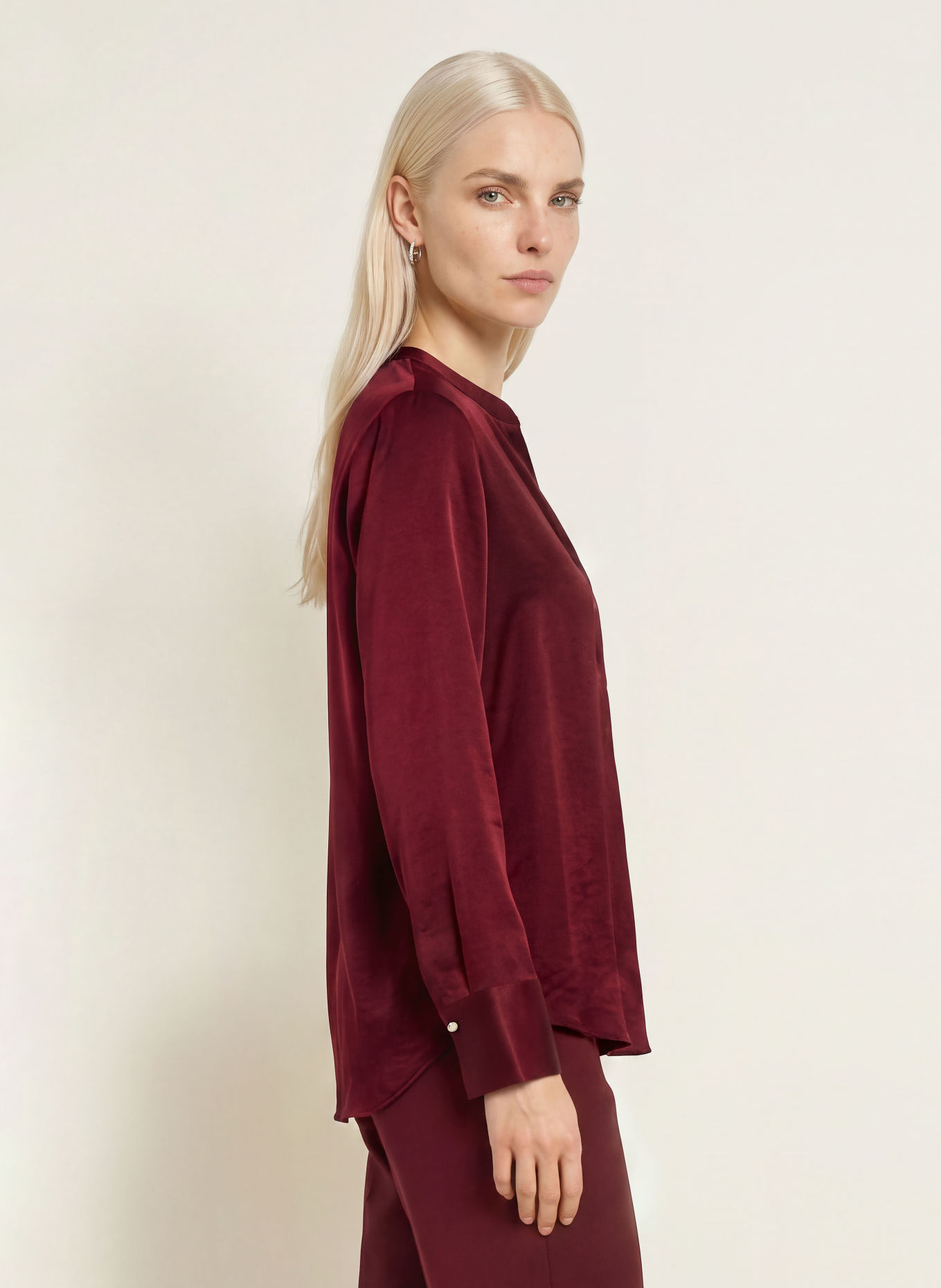 CINQUE CITAUBO Satin Shirt blouse: DARK RED
