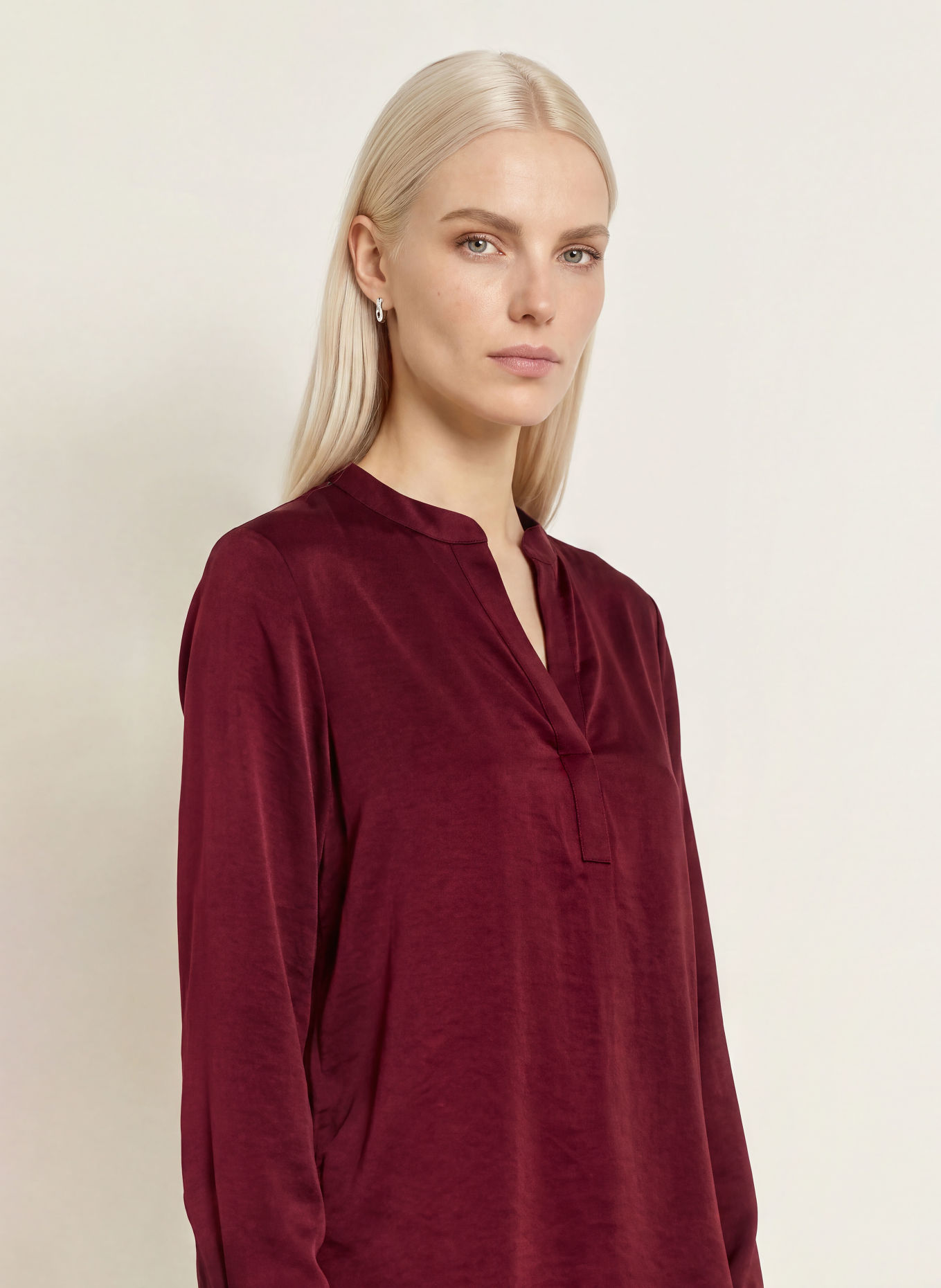 CINQUE CITAUBO Satin Shirt blouse: DARK RED