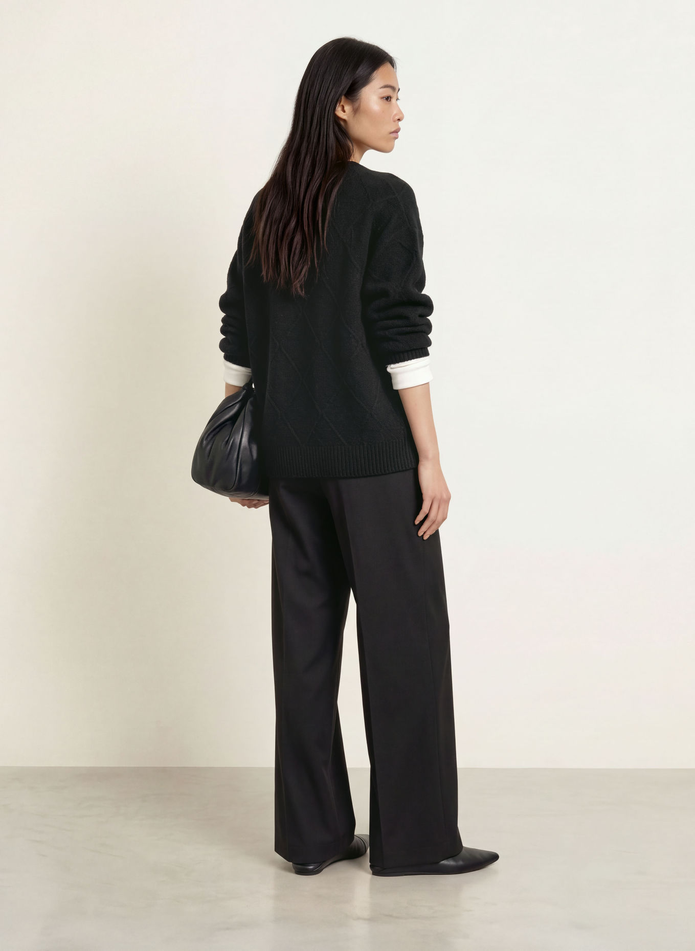 CINQUE Pull en maille CIRAUTA avec de l'alpaga: MARRON / NOIR