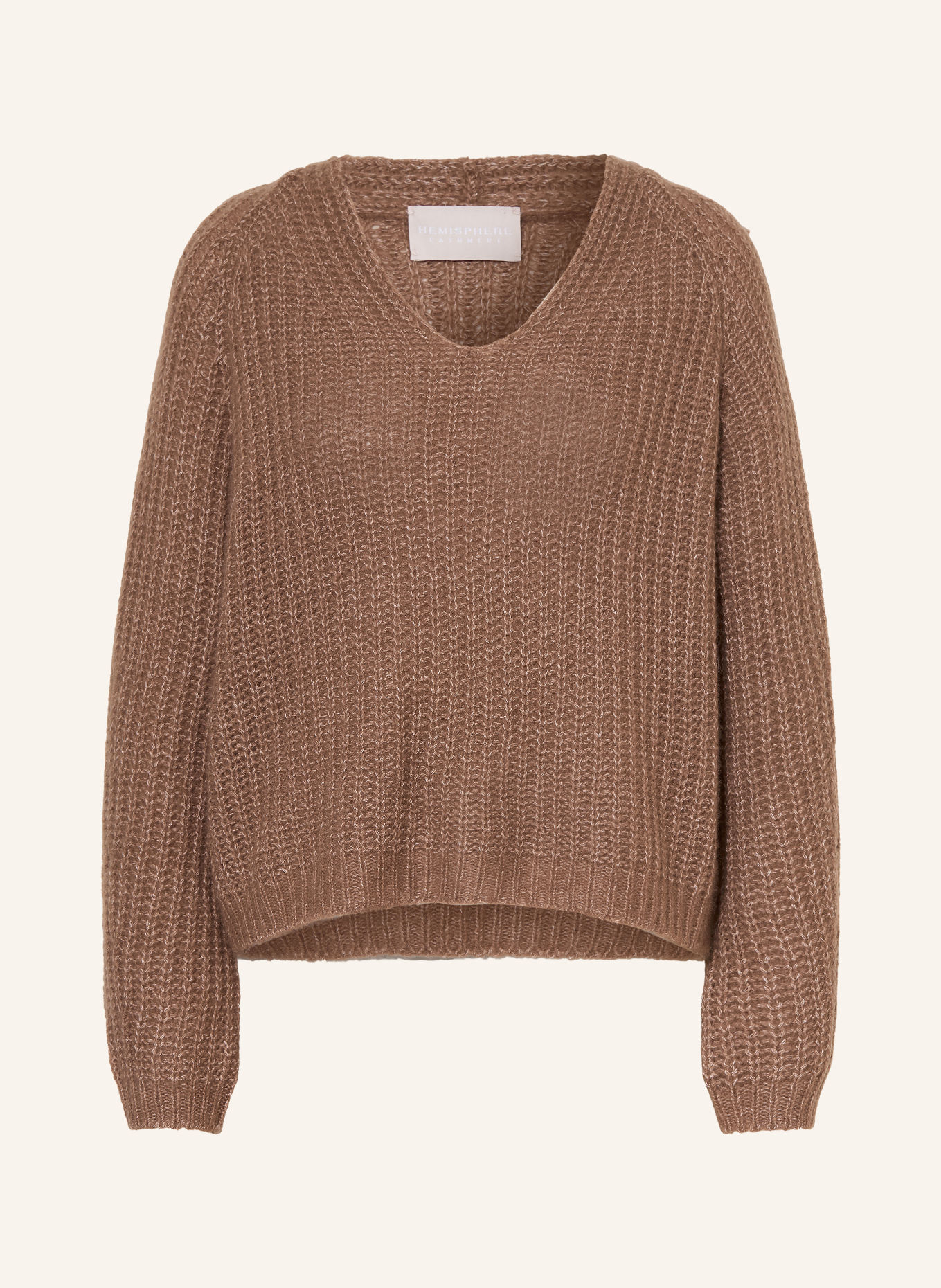 HEMISPHERE Sweter z kaszmiru: BRĄZOWY