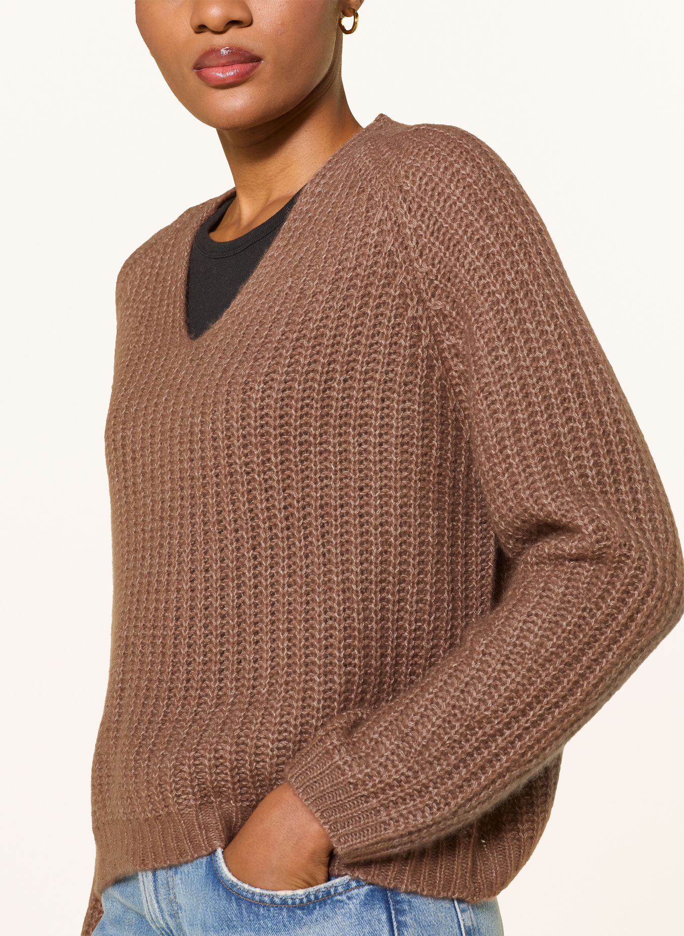 HEMISPHERE Sweter z kaszmiru: BRĄZOWY