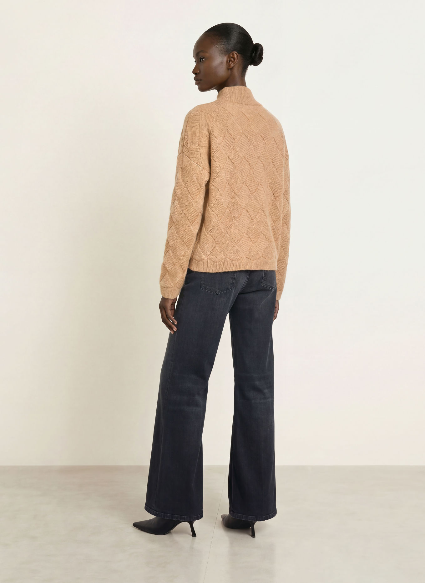 HEMISPHERE Pullover mit Pailletten: CAMEL