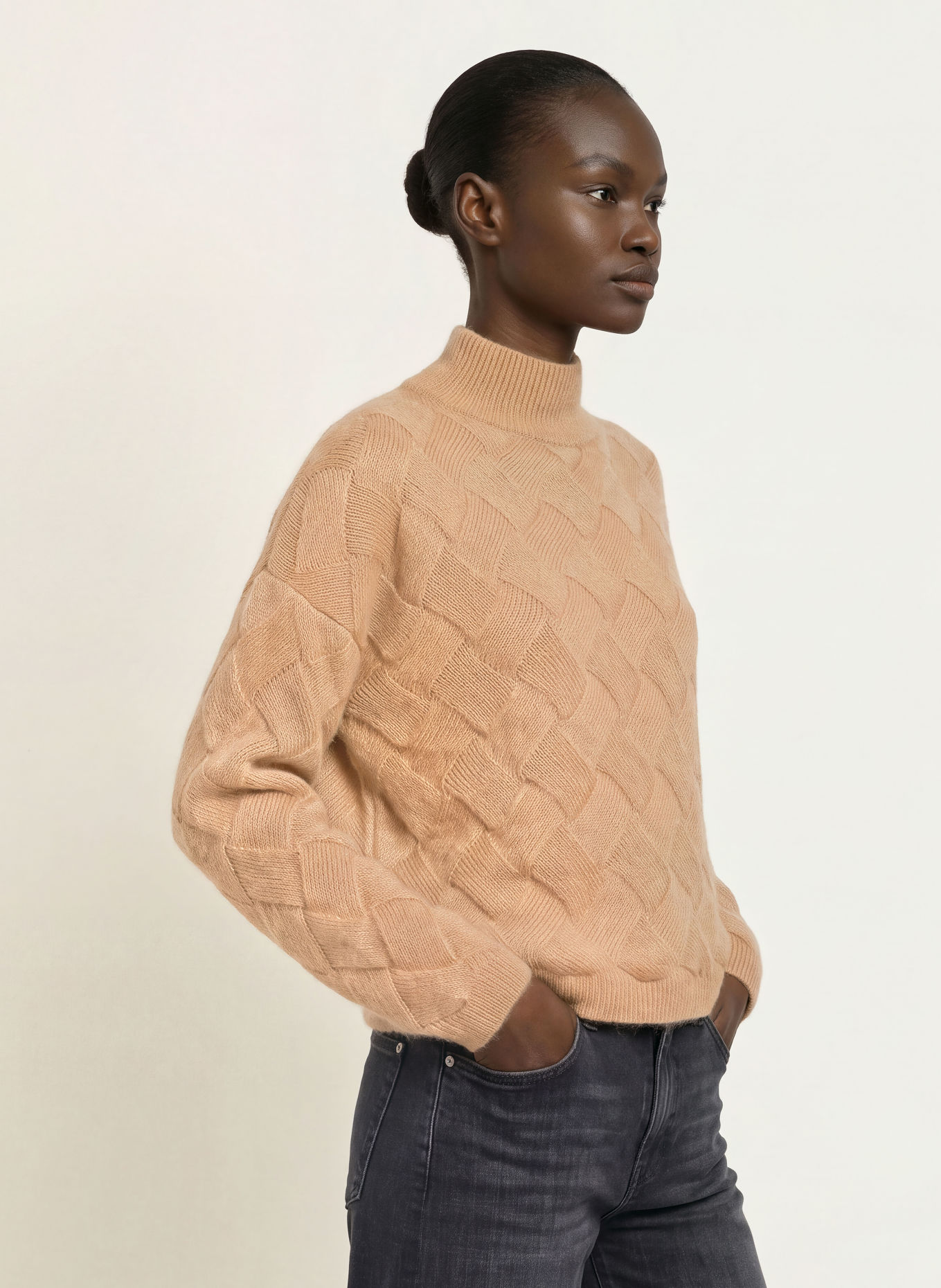 HEMISPHERE Pullover mit Pailletten: CAMEL