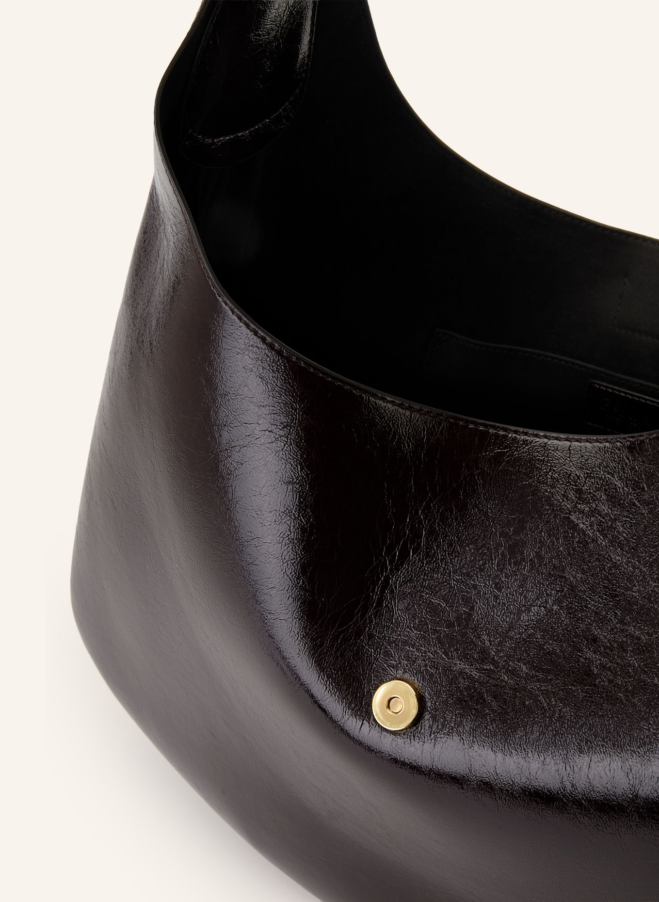 GANNI Buideltas KAT LARGE met Pouch: MARRON FONCÉ / GOUD