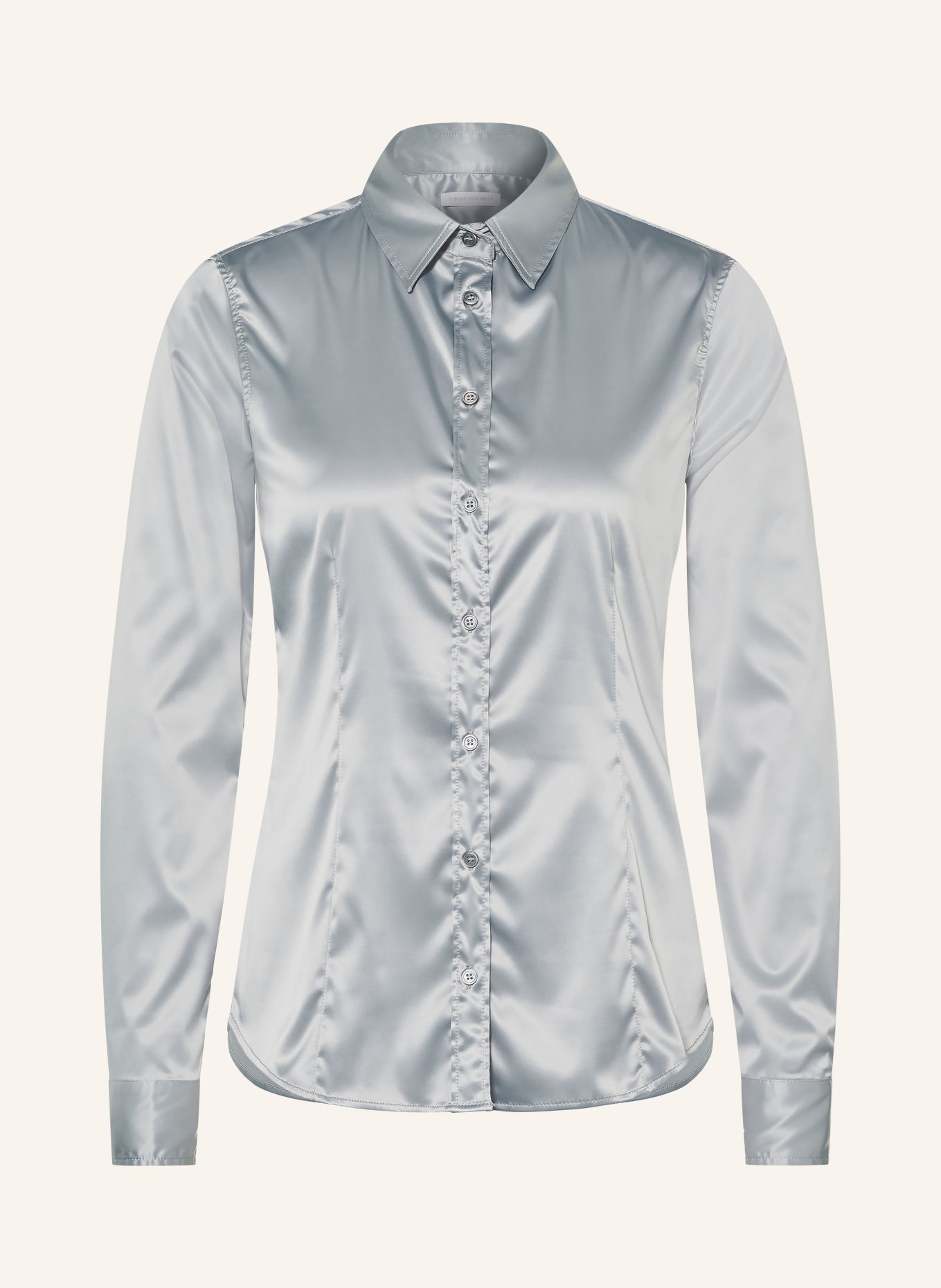 ROBERT FRIEDMAN AGATA-skjortebluse i satin: GRÅ