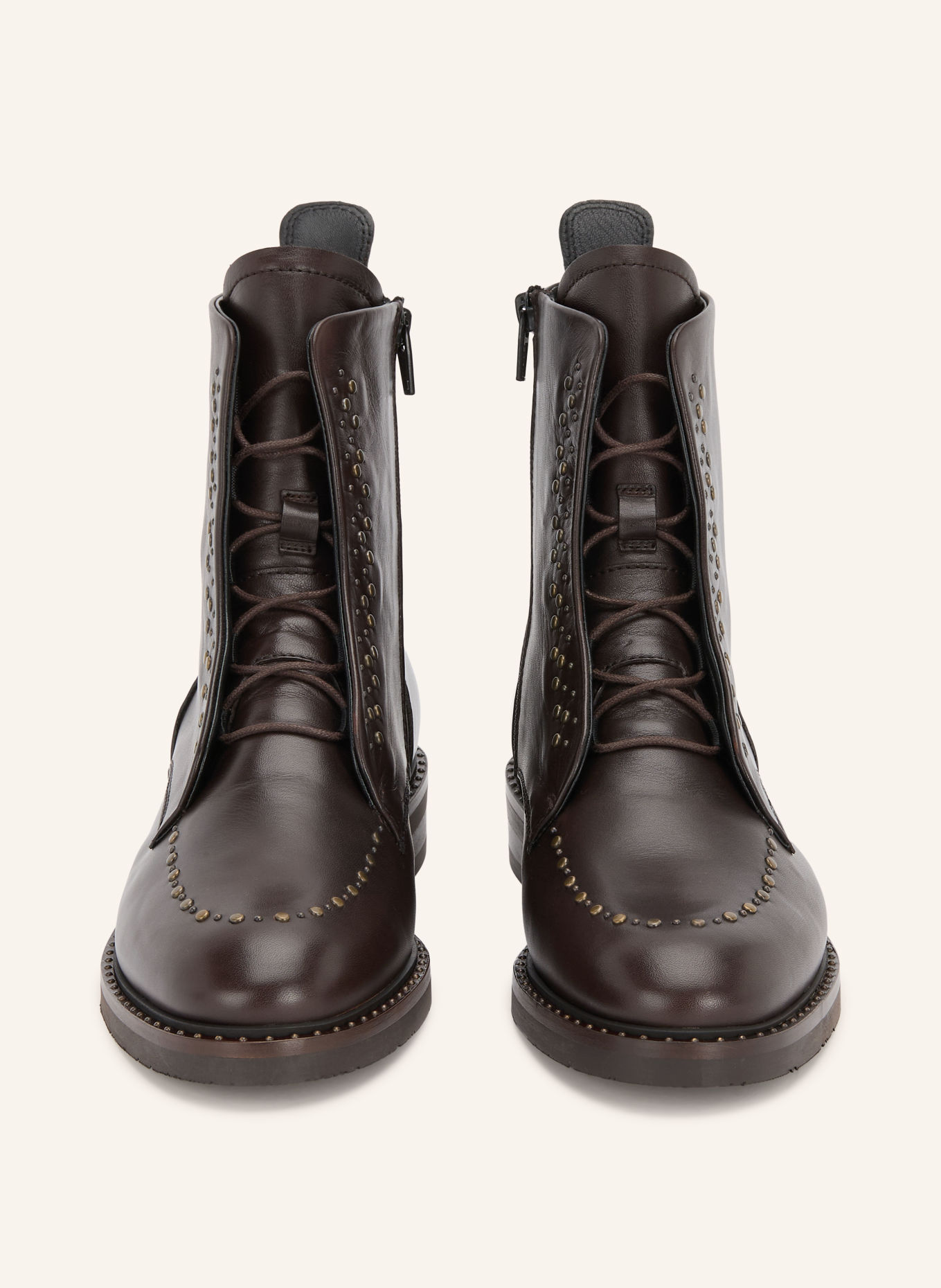 Pertini Schnürboots mit Nieten: DUNKELBRAUN