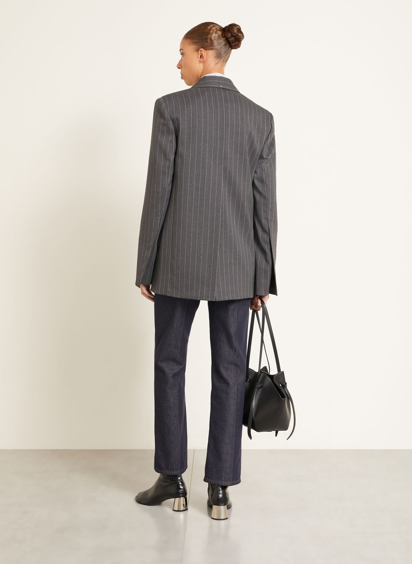 SPORTMAX Blazer LEPRE: GRIS / BLANC