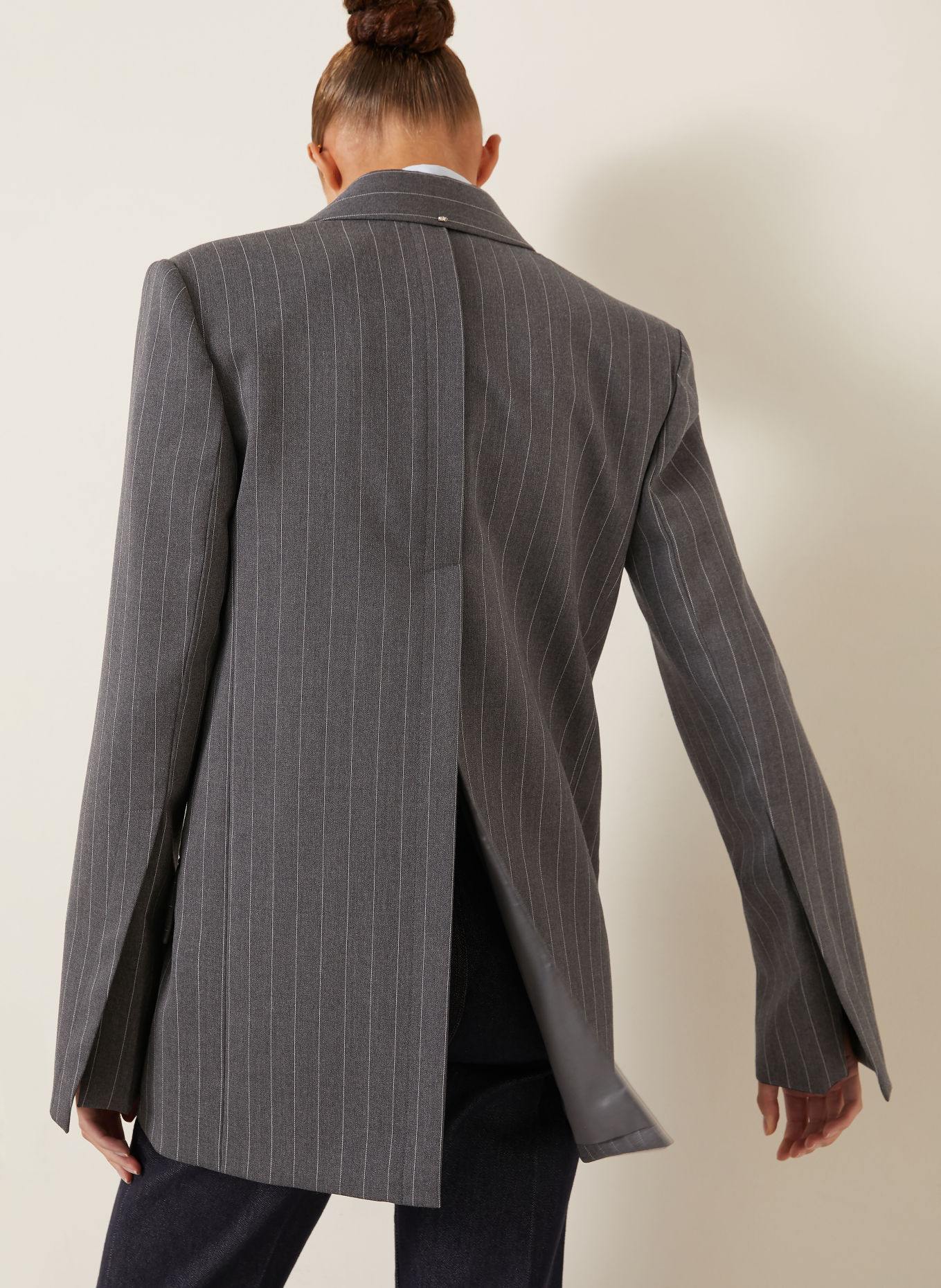 SPORTMAX Blazer LEPRE: GRIS / BLANC