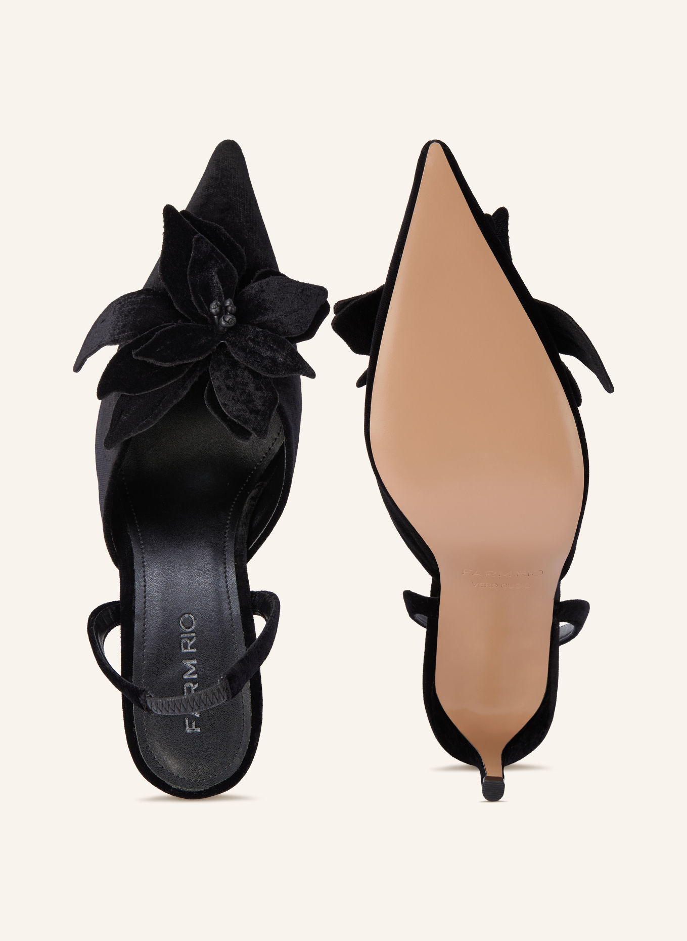 FARM RIO Slingpumps: SCHWARZ