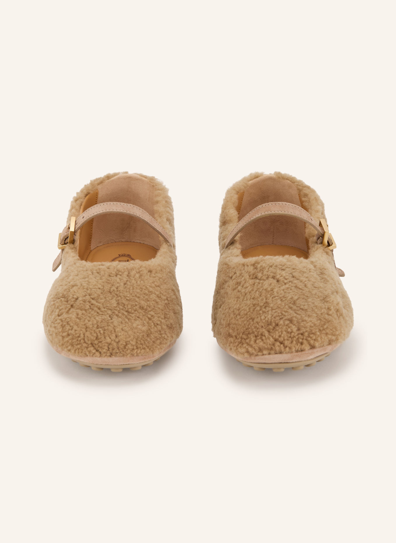 TOD'S Baleriny w stylu Mary Jane GOMMA z nitami: JASNOBRĄZOWY