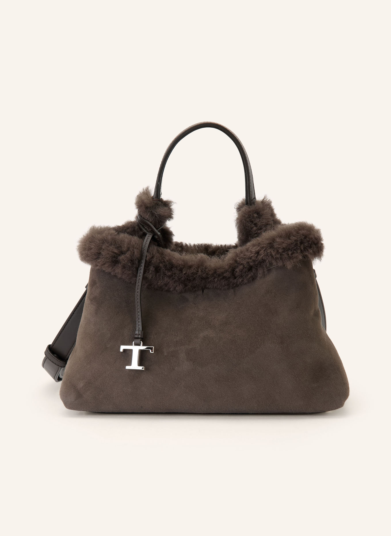 TOD'S Torebka: CIEMNOBRĄZOWY / SREBRNY
