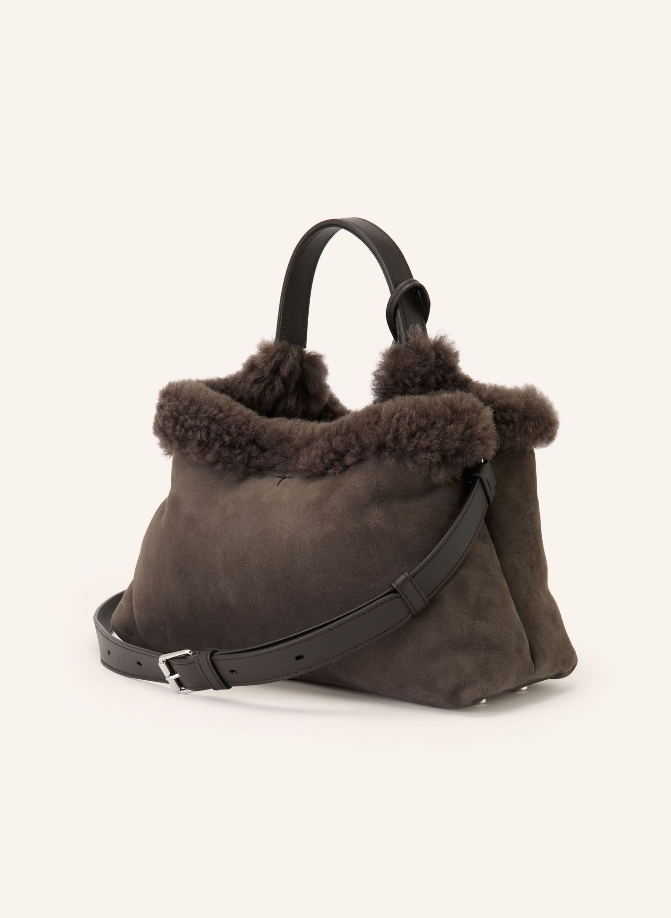 TOD'S Torebka: CIEMNOBRĄZOWY / SREBRNY