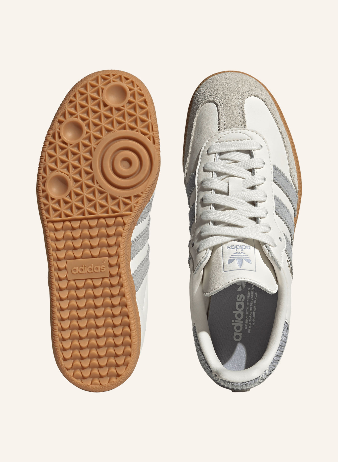 adidas Originals Sneakers SAMBA OG: BLEU CLAIR / GRIS CLAIR / BLANC