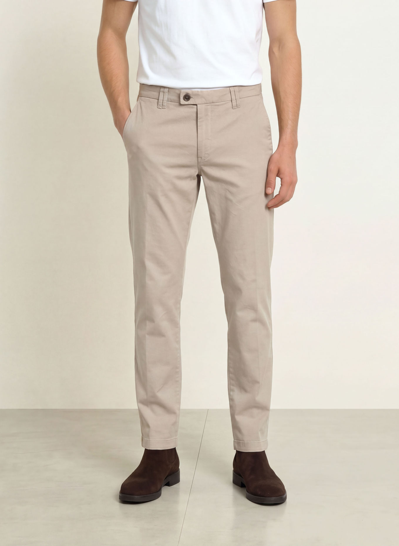 CINQUE CIWOOD Slim Fit Chinos: BEIGE