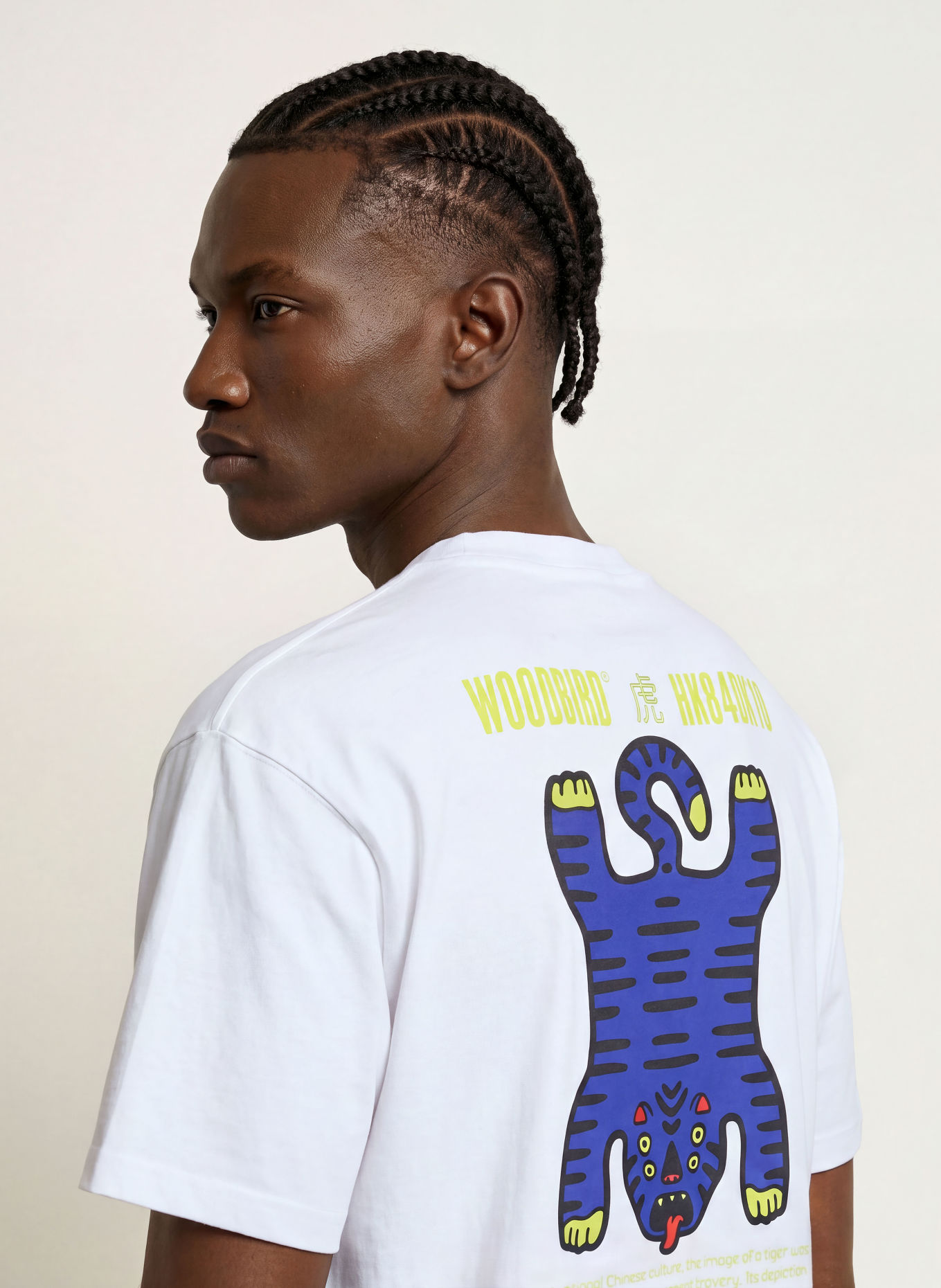 WOODBIRD T-shirt WBBAINE: BLANC / VERT CLAIR / BLEU FONCÉ