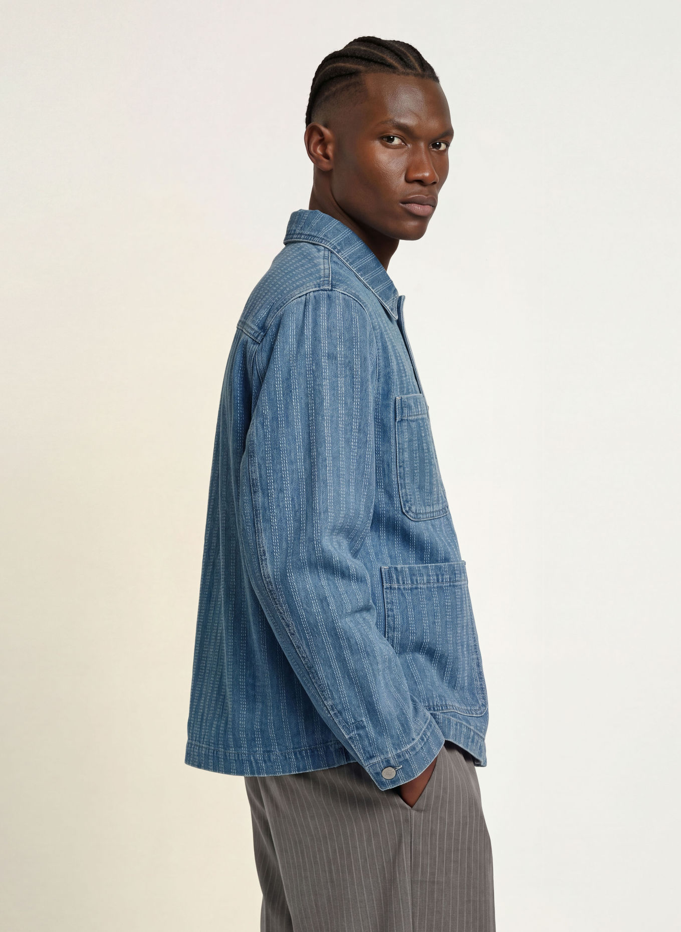 WOODBIRD Surveste en jean WBBLADE ZHOU: BLEU / JAUNE / BLANC