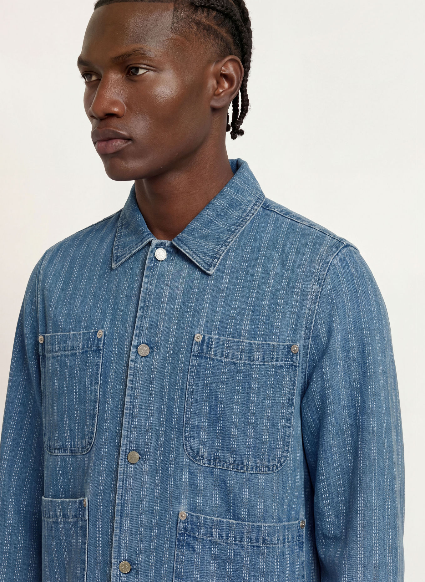 WOODBIRD Surveste en jean WBBLADE ZHOU: BLEU / JAUNE / BLANC
