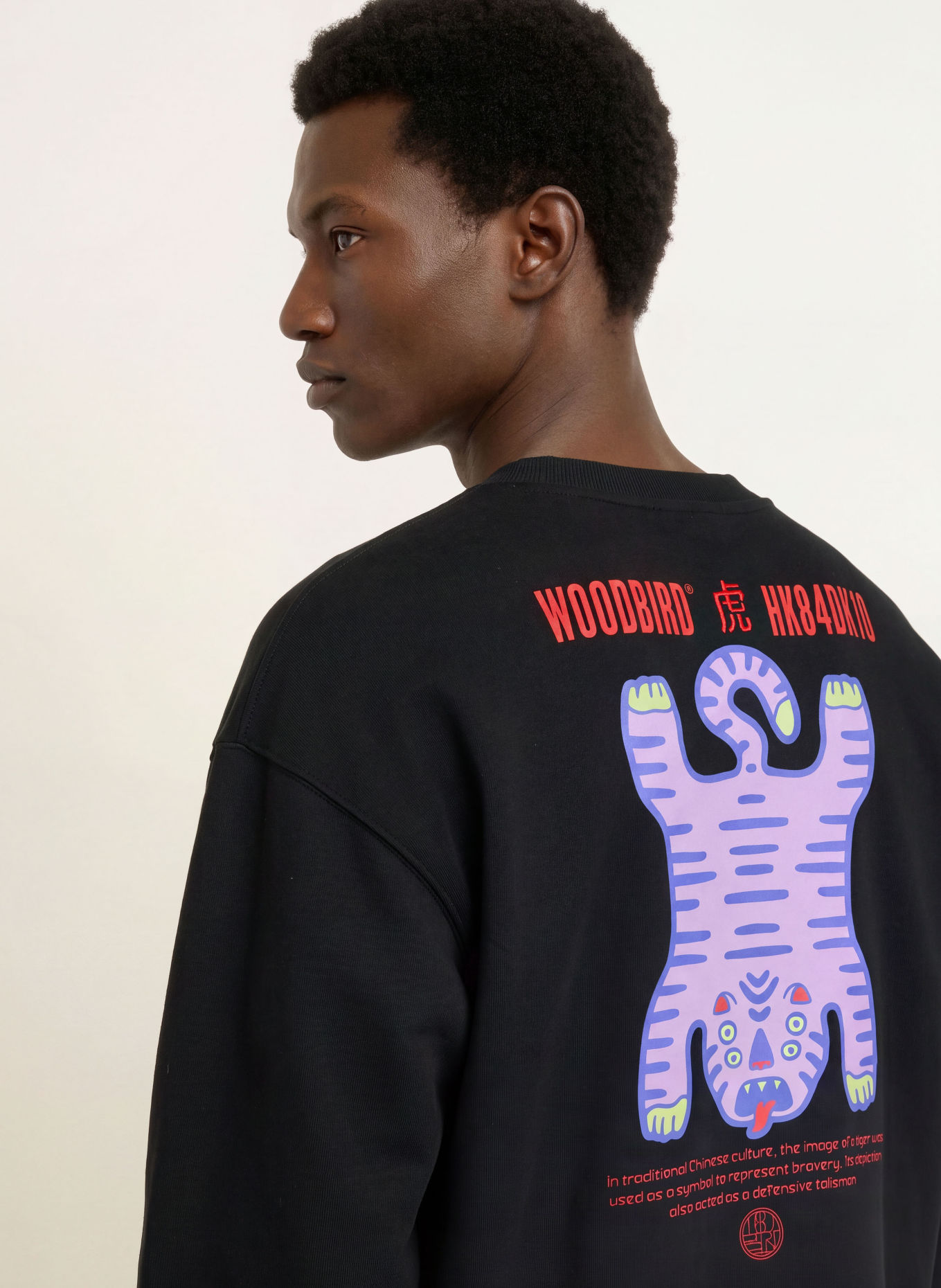 WOODBIRD Sweatshirt WBDUKE TIGER CREW: NOIR