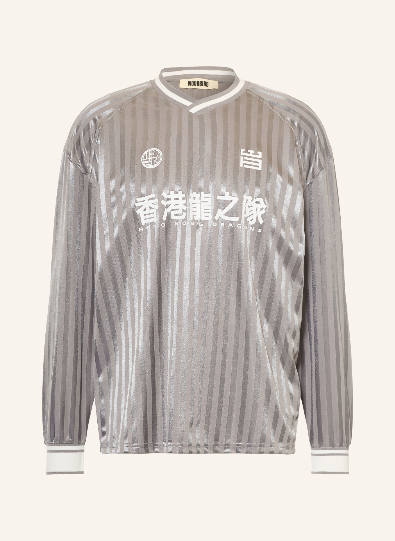 WOODBIRD Long-sleeve shirt WBJOES: GRAY / SILVER / WHITE