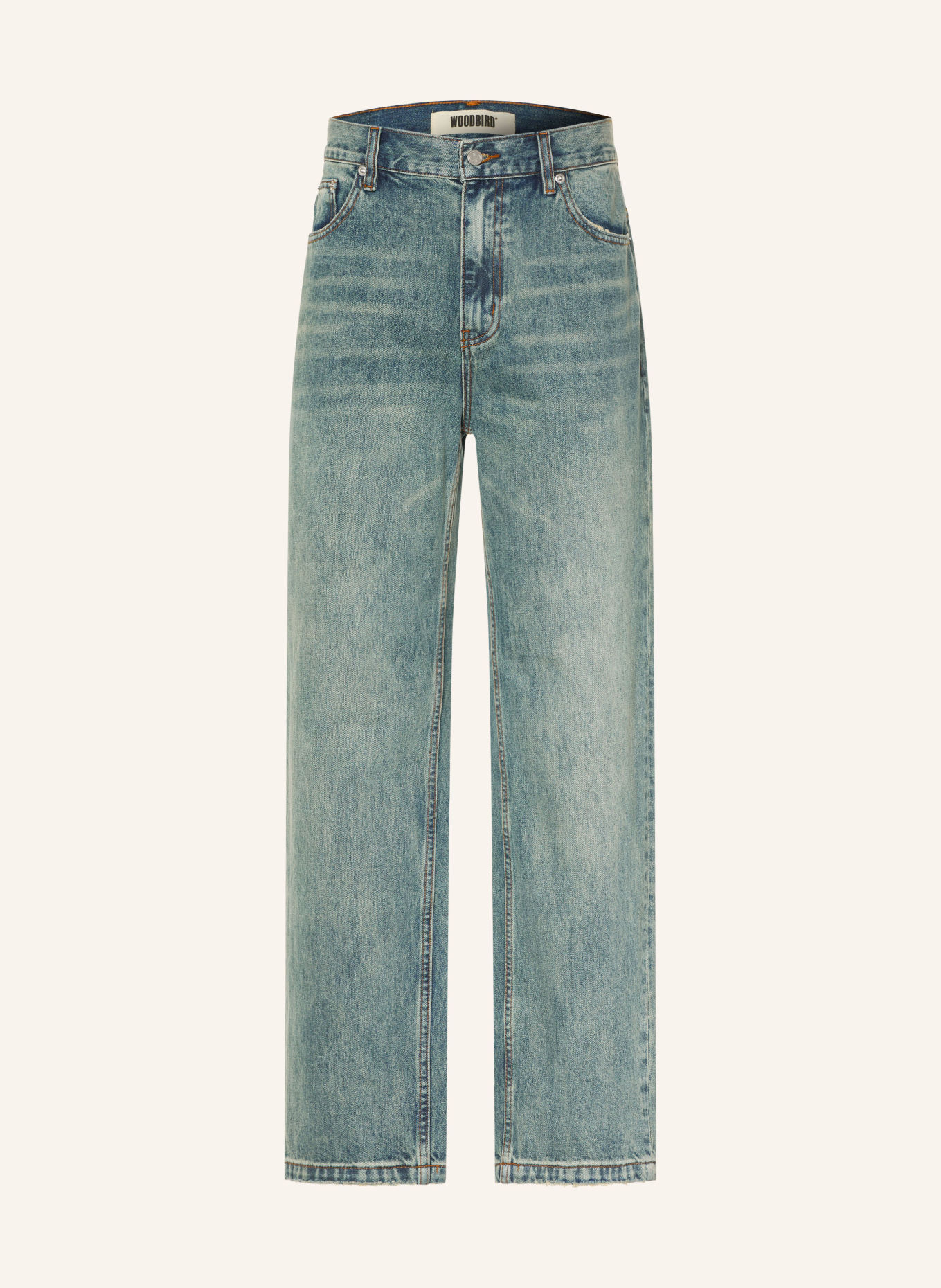 WOODBIRD Jeans WBLEROY Loose Tapered Fit: Washed Mid Blue