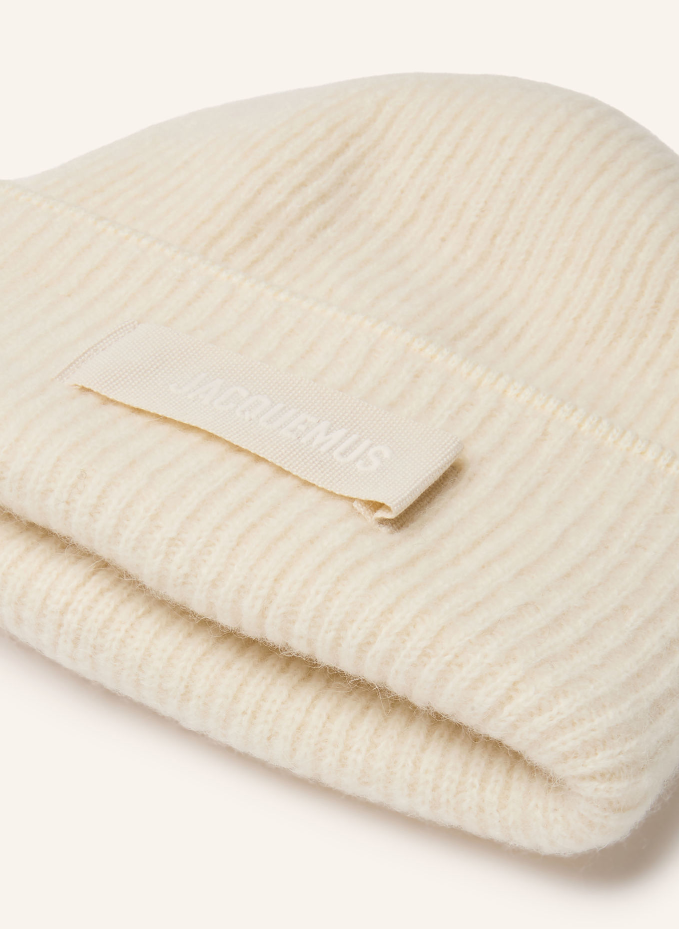 JACQUEMUS Mössa LE BONNET GROS GRAIN med alpacka: GRÄDDE