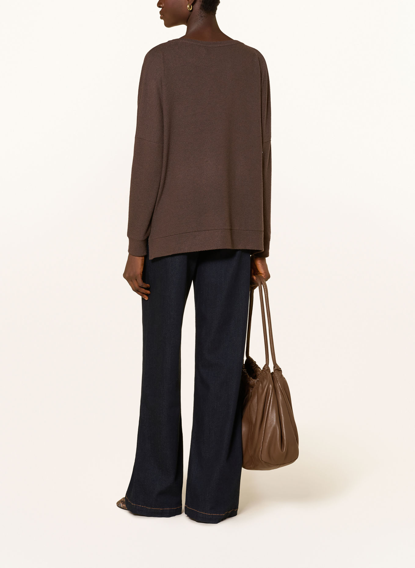 miss goodlife Oversized sweater with gemstones: DARK BROWN