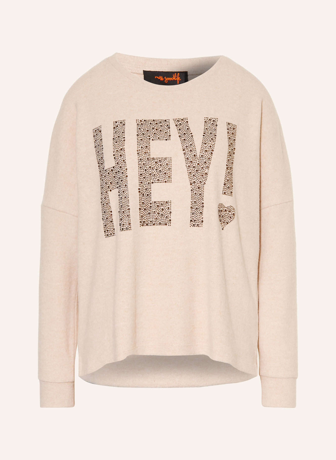 miss goodlife Oversized sweater with gemstones: BEIGE