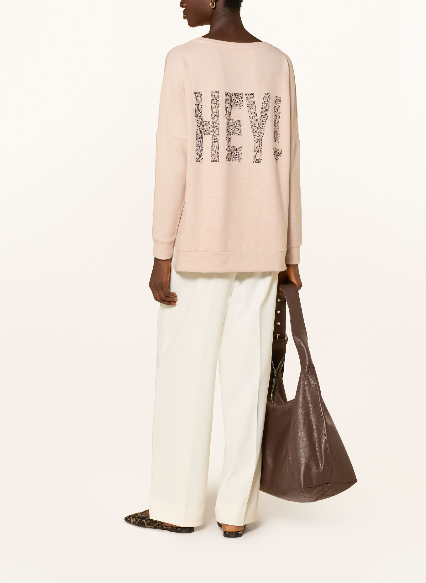 miss goodlife Oversized sweater with gemstones: BEIGE