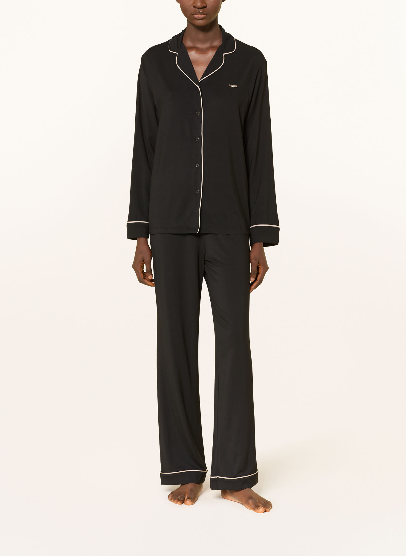 BOSS DREAMLINE Pajamas: BLACK / CREAM