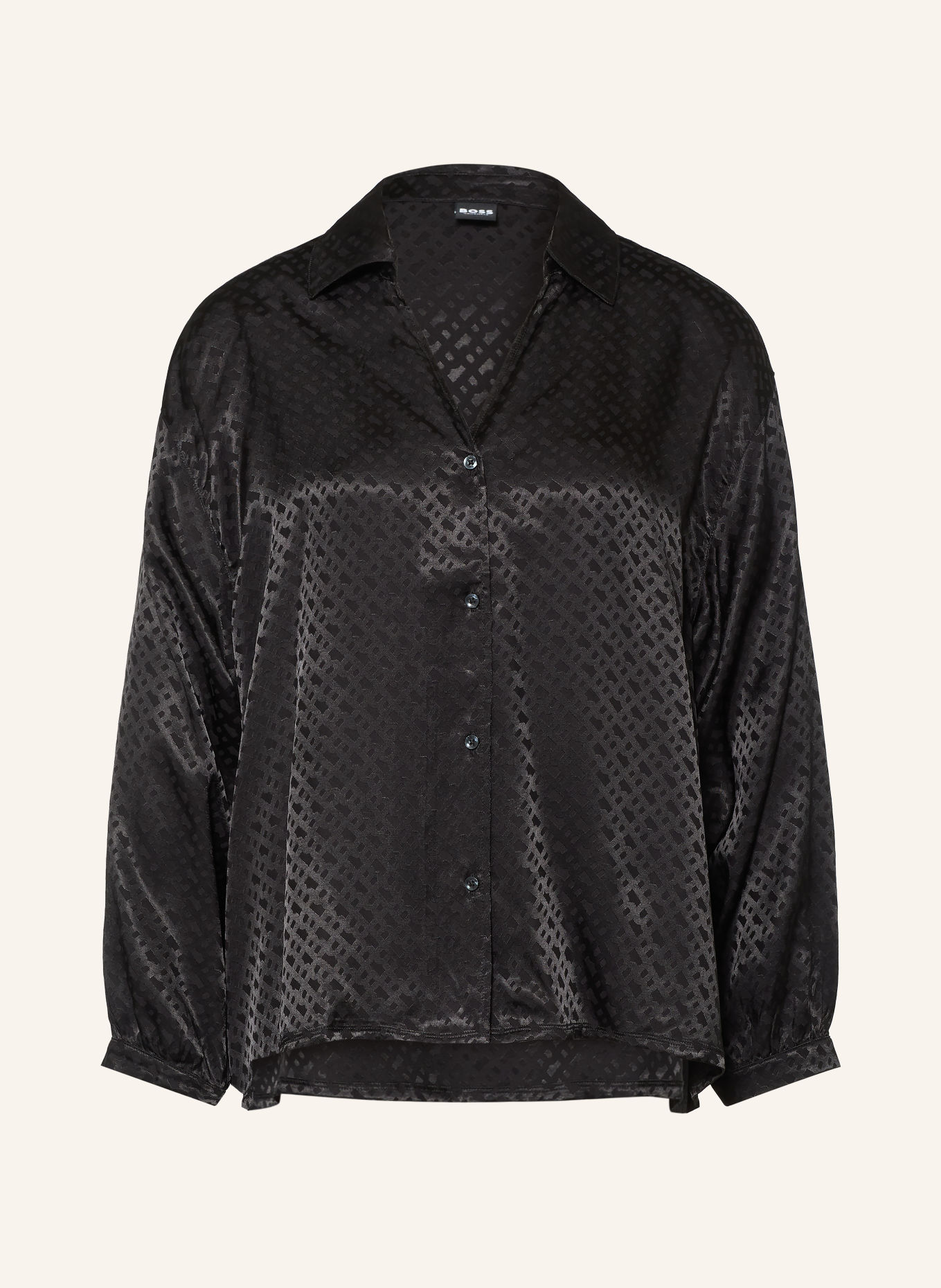 BOSS Schlafshirt aus Jacquard: SCHWARZ