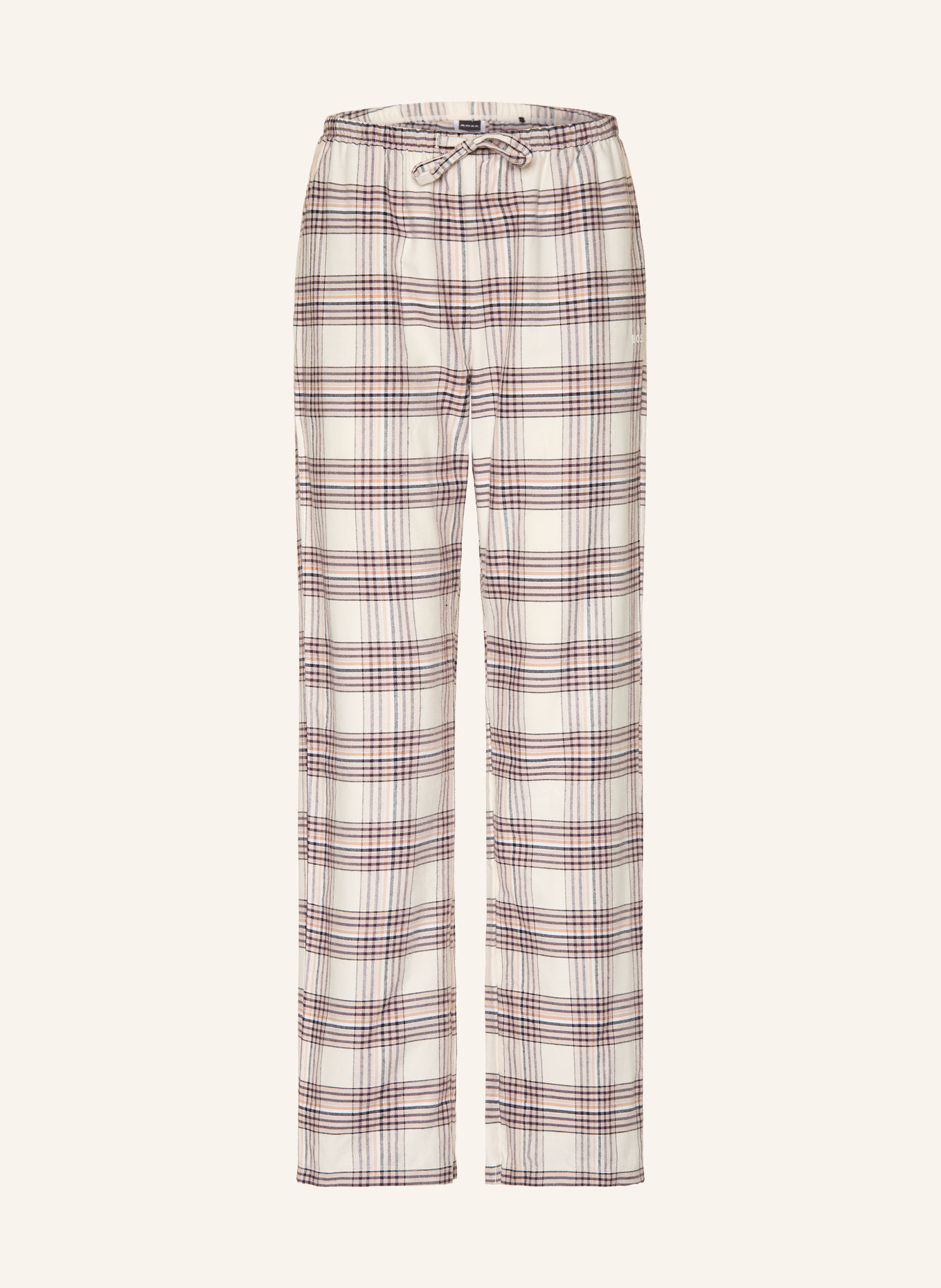 BOSS HOLIDAY Flannel Pajama Bottoms: ECRU / CAMEL / BLACK