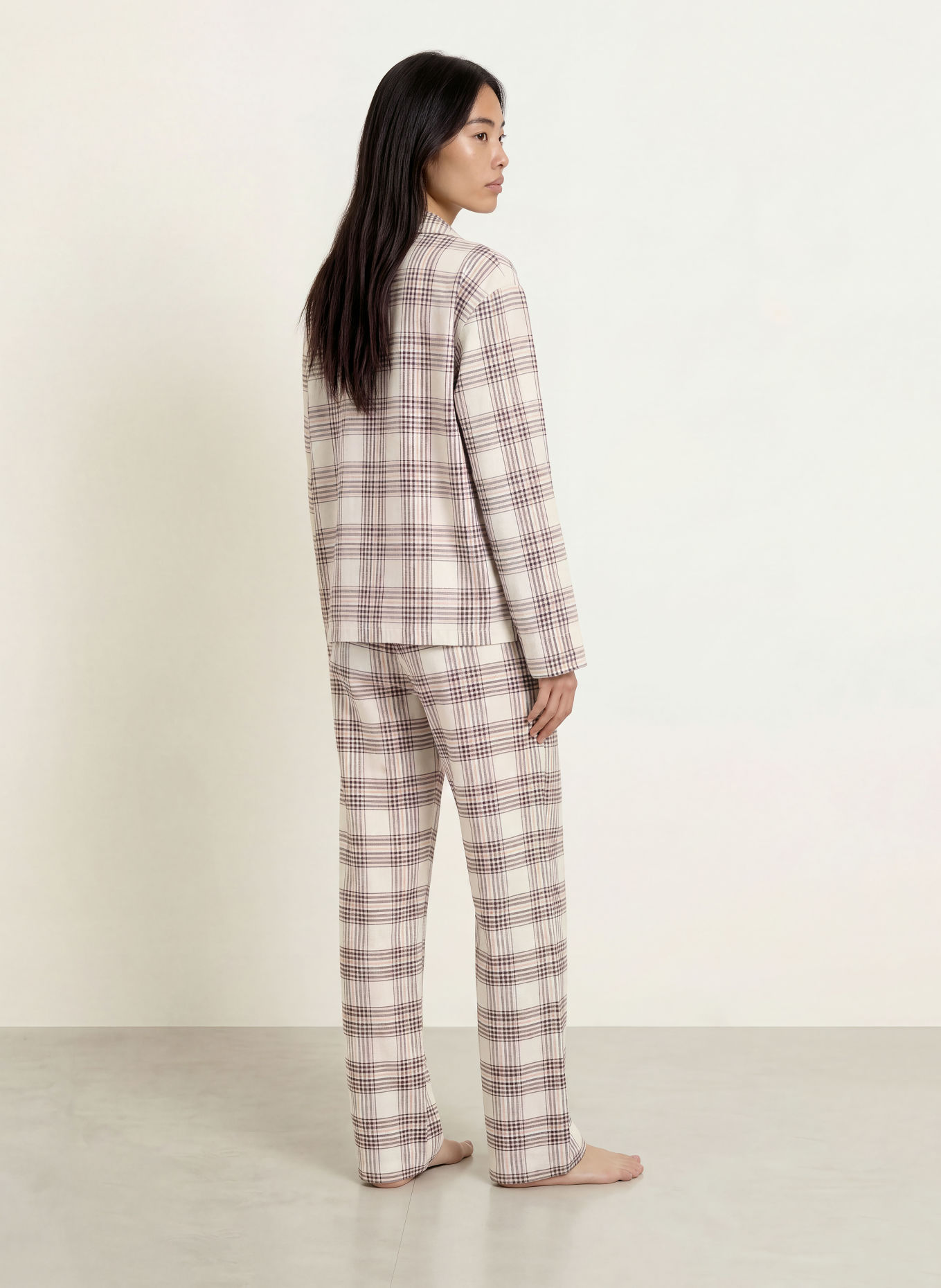 BOSS HOLIDAY Flannel Pajama Bottoms: ECRU / CAMEL / BLACK