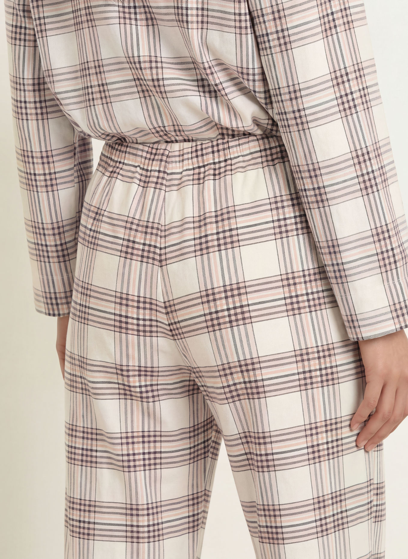 BOSS HOLIDAY Flannel Pajama Bottoms: ECRU / CAMEL / BLACK