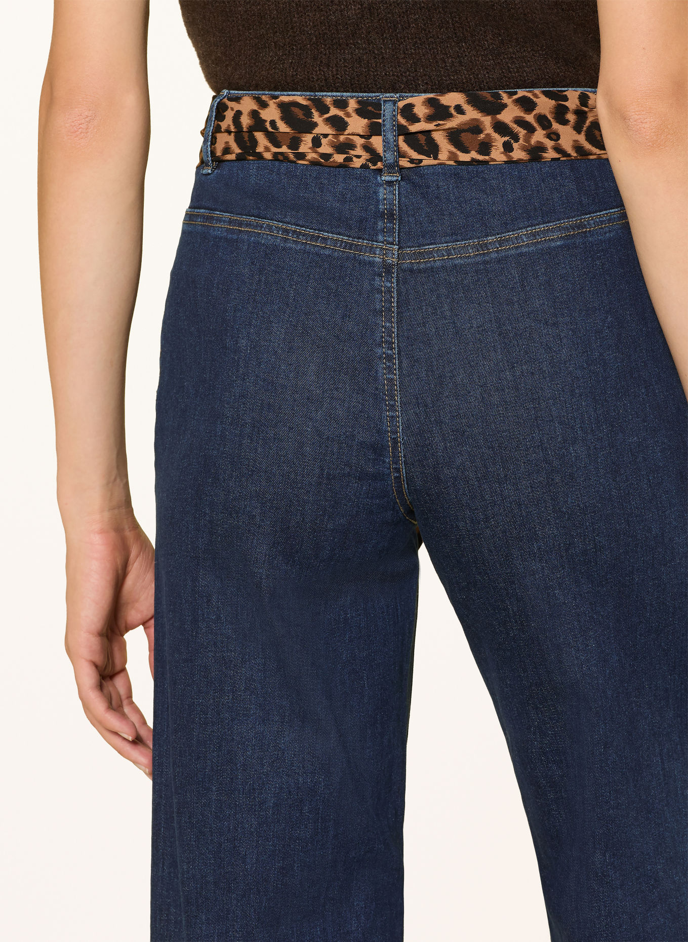 ONLY Wide leg jeans: Dark Blue Denim/LEO SCARF