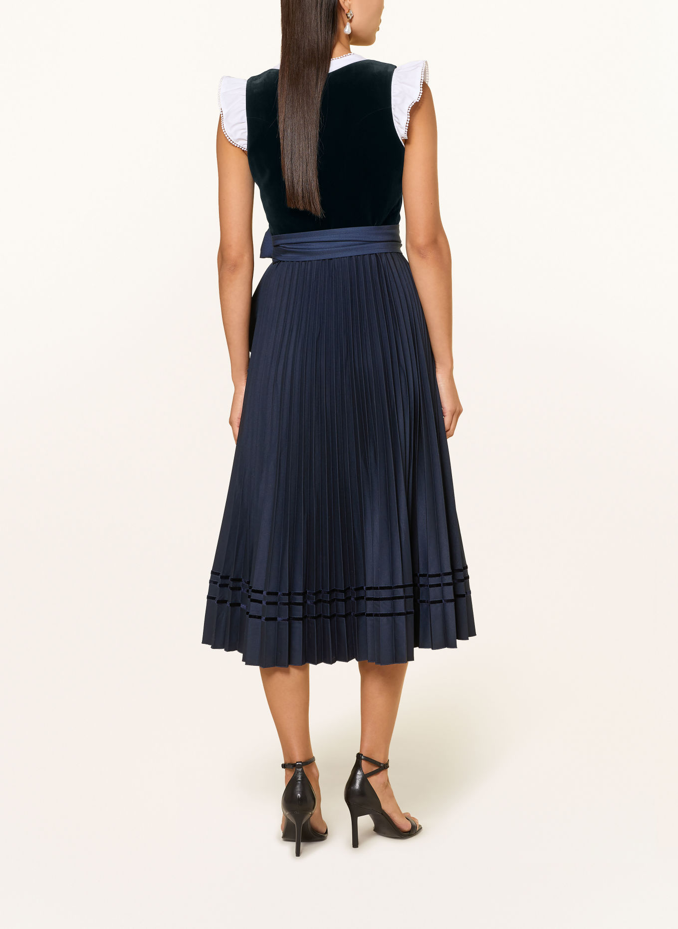 CocoVero Dirndl JETTE mit Plissees: DUNKELBLAU