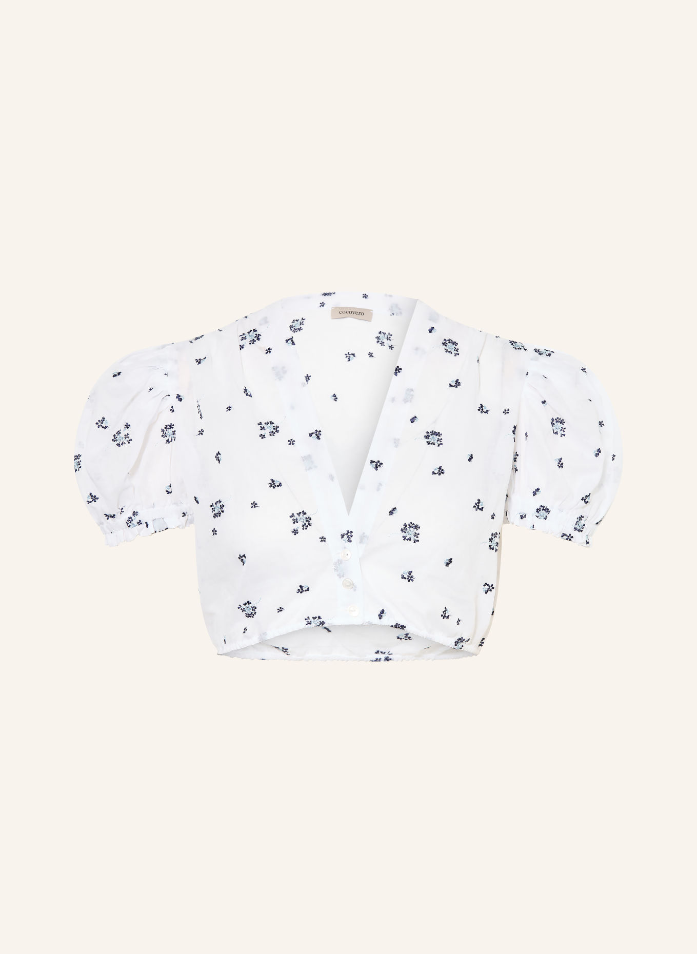 CocoVero Dirndlbluse VICTORIA: WEISS / HELLBLAU / DUNKELBLAU