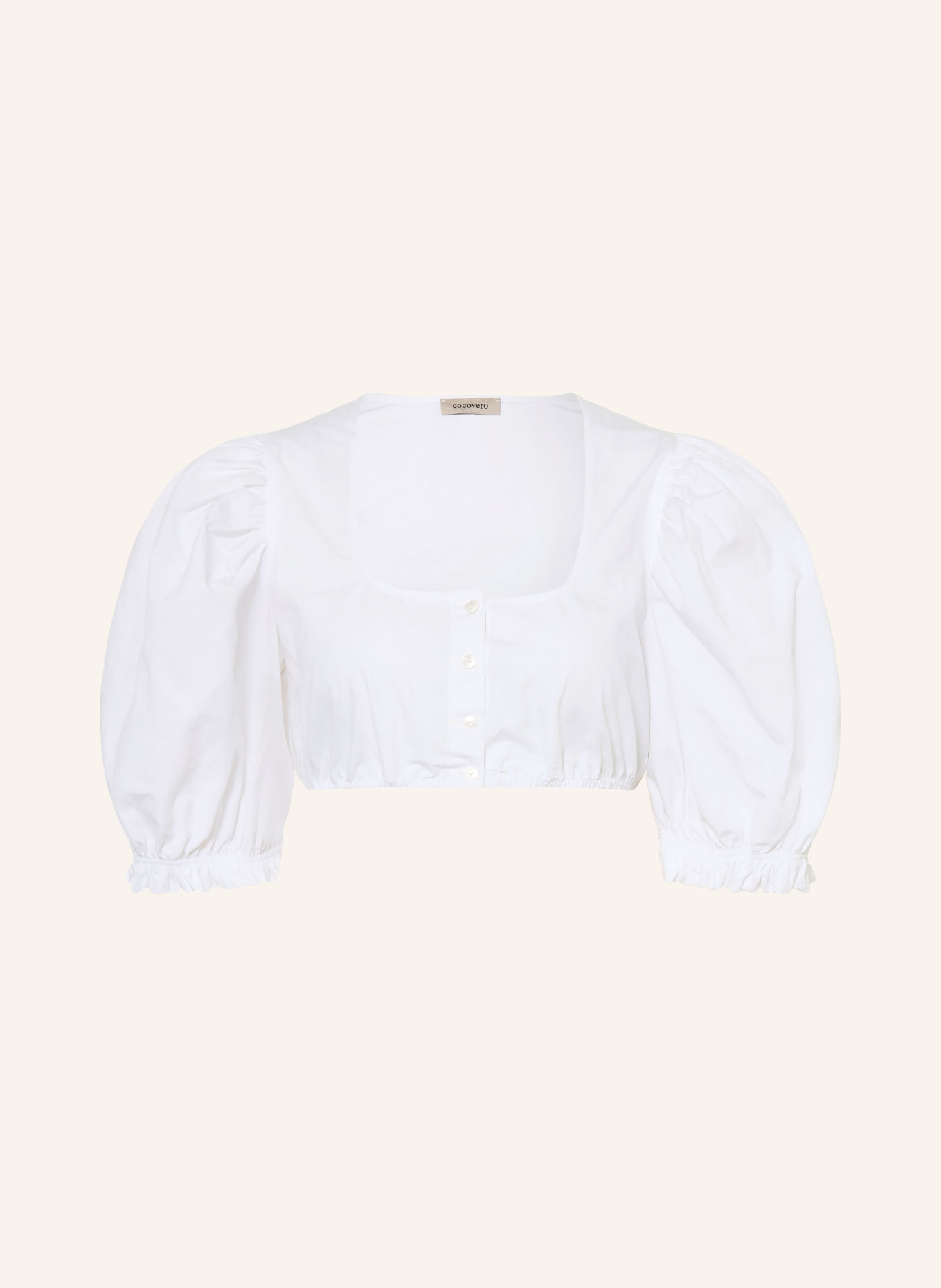 CocoVero SIN Dirndl blouse with Ruffles: WHITE