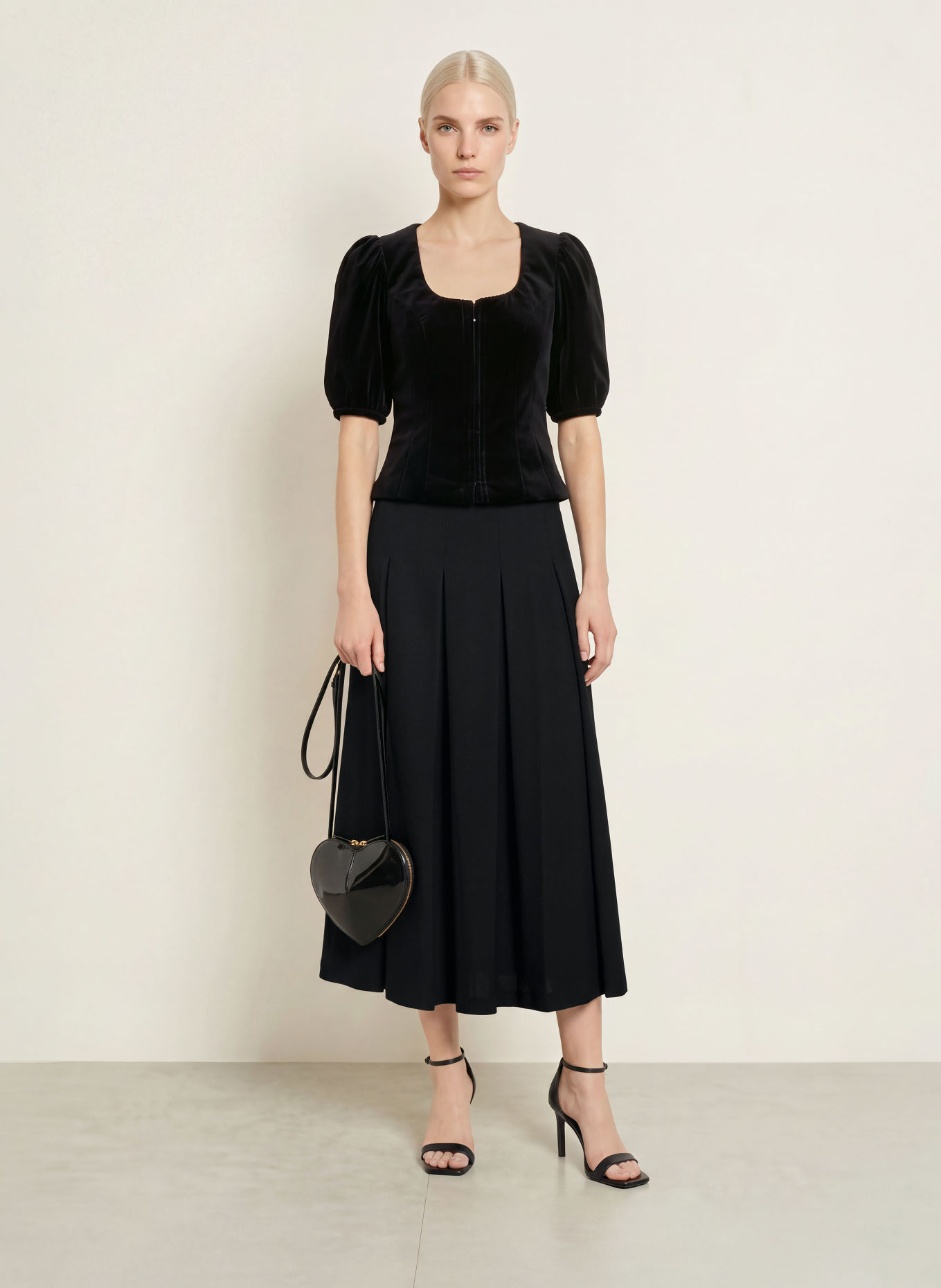Grasegger IVY Pleated Skirt: BLACK