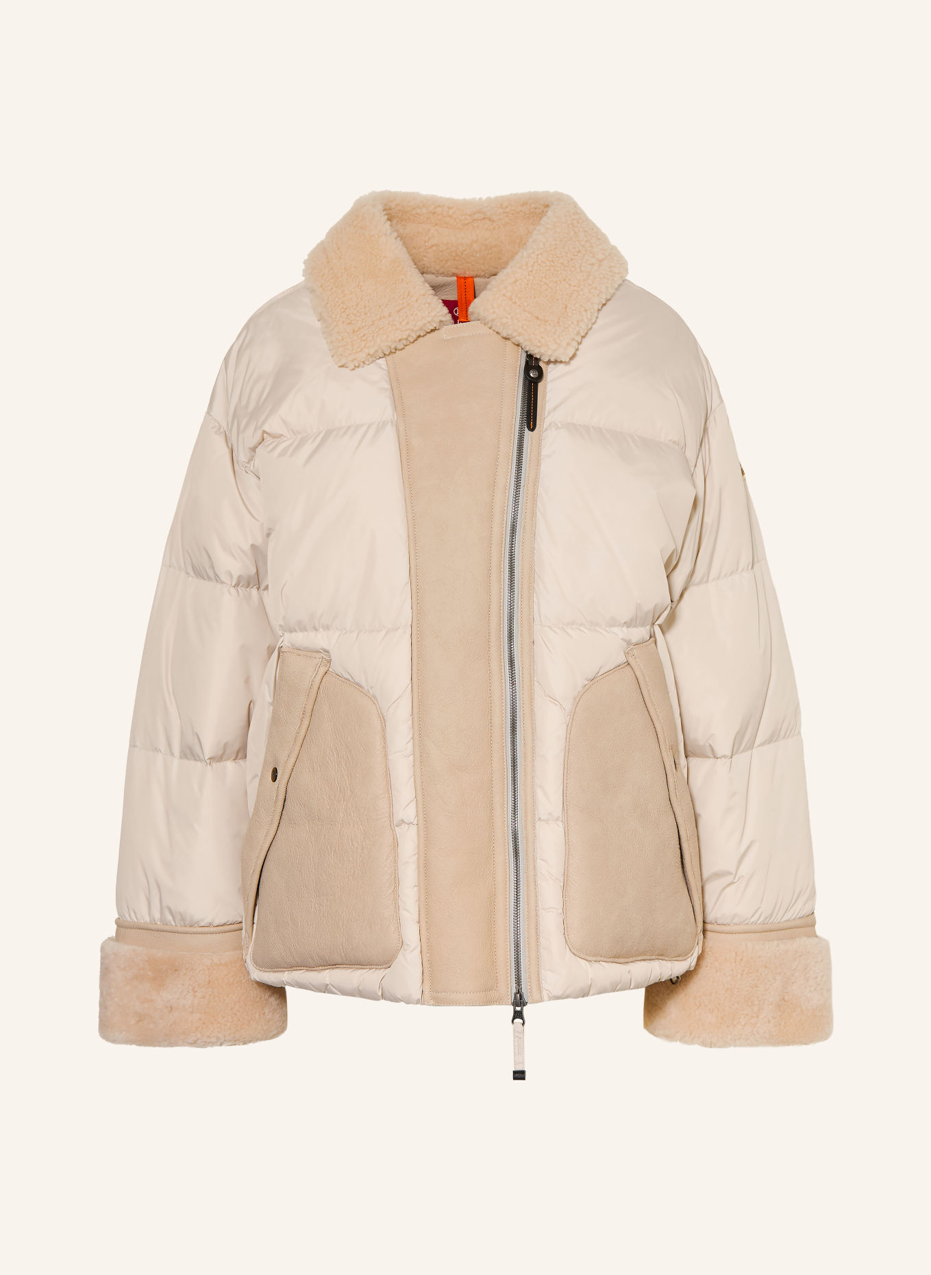 PARAJUMPERS Donsjas CHYNA in een materiaalmix: CRÈME / BEIGE
