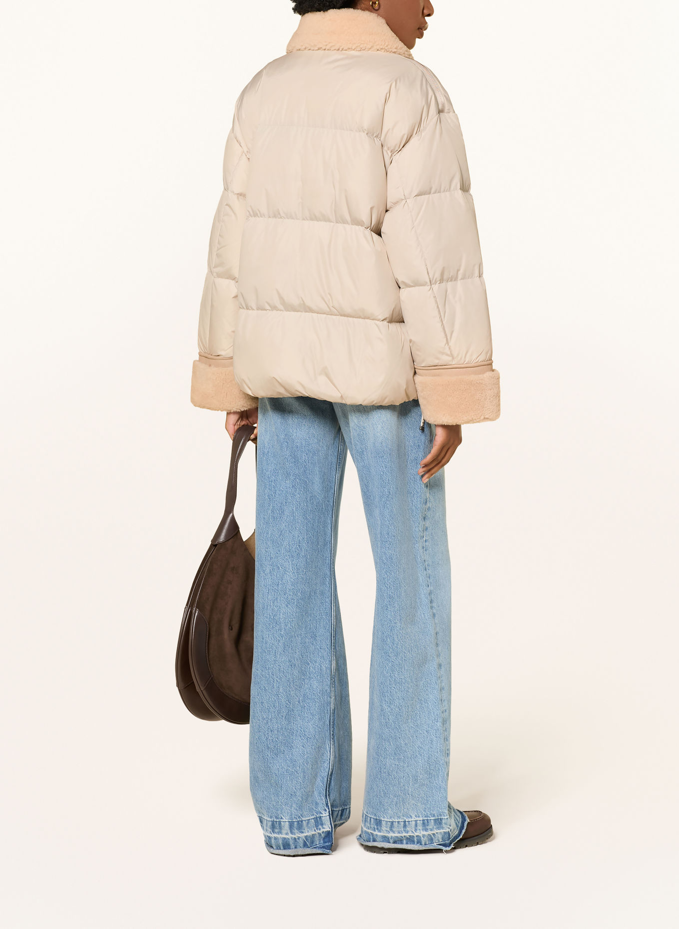 PARAJUMPERS Donsjas CHYNA in een materiaalmix: CRÈME / BEIGE