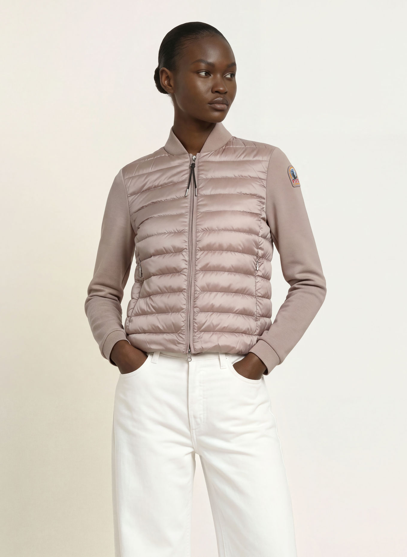 PARAJUMPERS KALYSTA Down jacket in a Material Mix: TAUPE